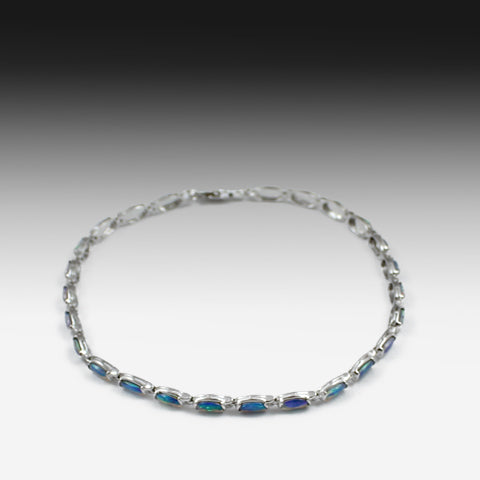 14kt White Gold Opal tennis bracelet