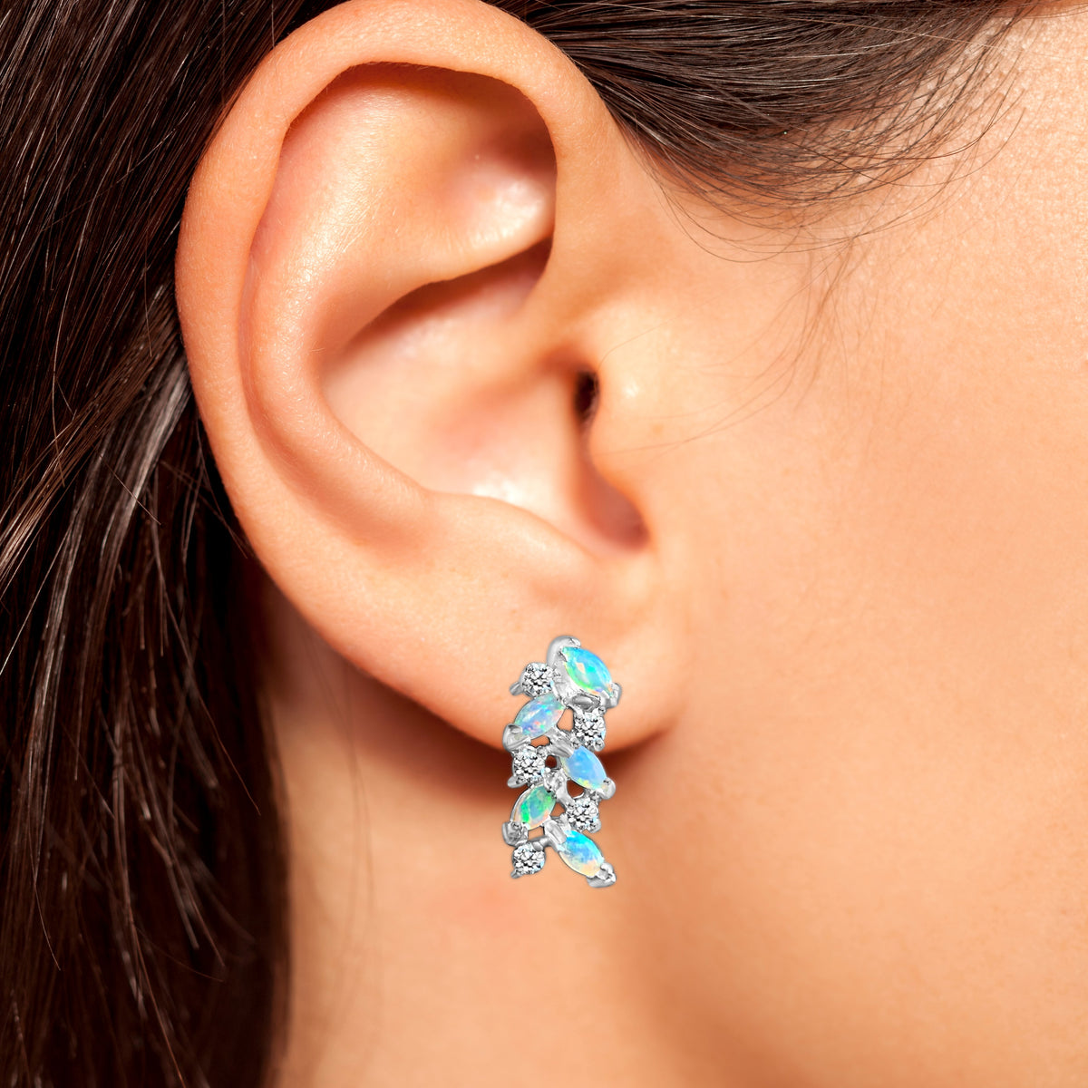 Sterling Silver Opal earrings - Masterpiece Jewellery Opal & Gems Sydney Australia | Online Shop