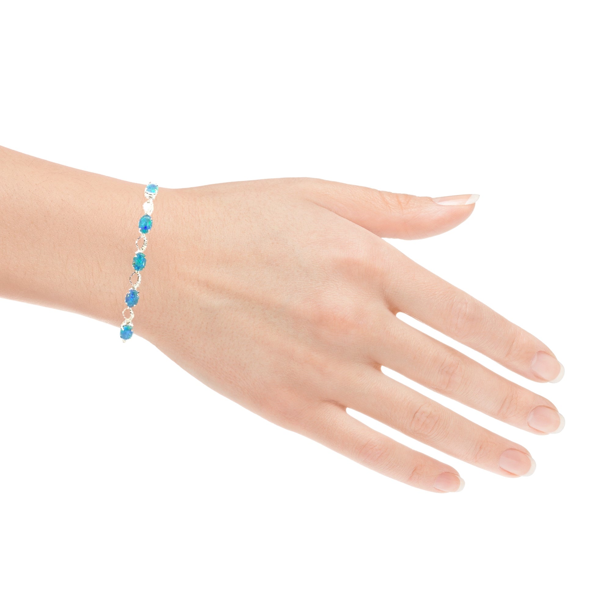 Opal Bracelet - Sterling Silver Bracelet for Women. Ladies Bracelets with 7x5mm Blue or Black Opal Triplets, Perfect Womens Bracelet and Silver Jewellery for Women. - Masterpiece Jewellery Opal & Gems Sydney Australia | Online Shop