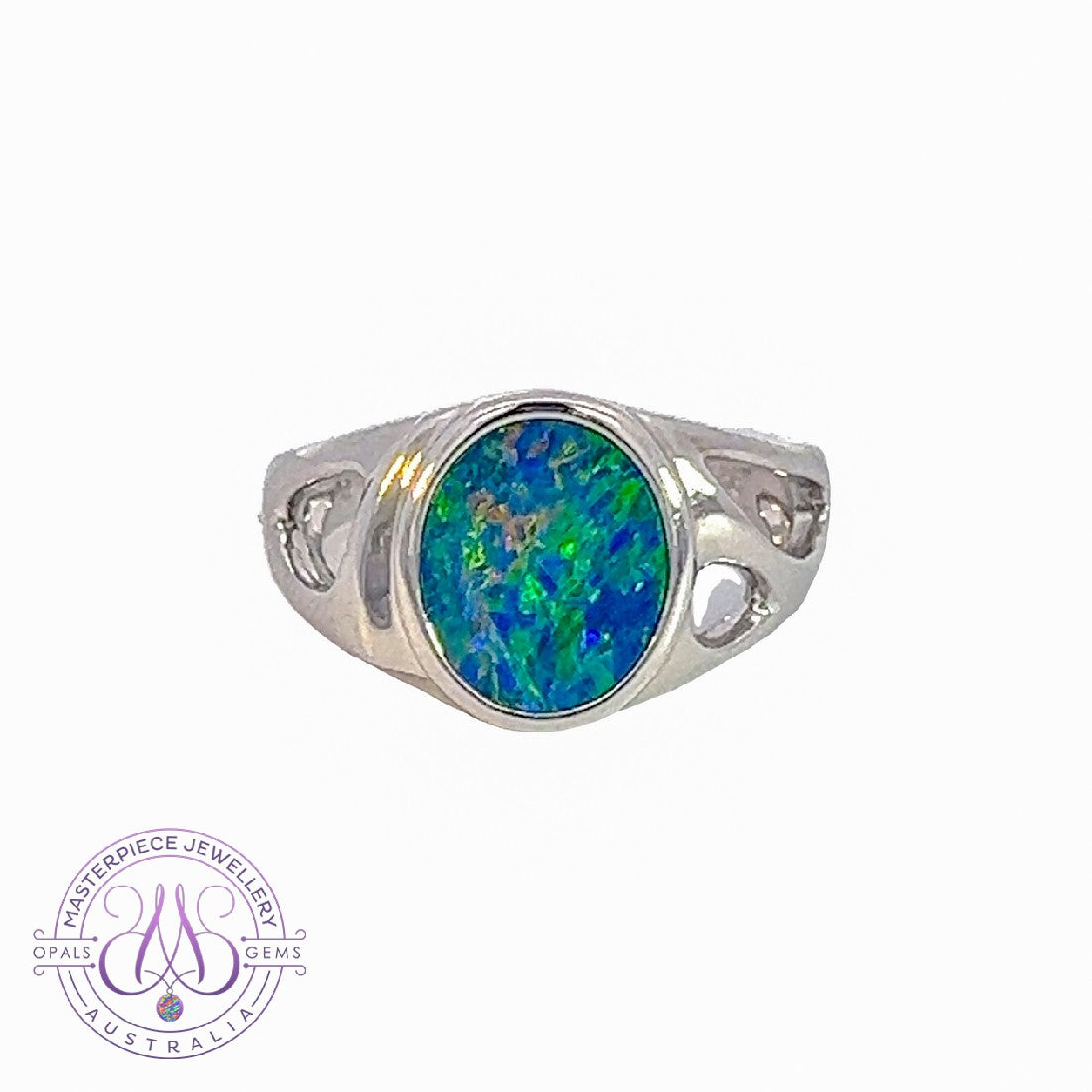Sterling Silver Oval shape patterned ring - Masterpiece Jewellery Opal & Gems Sydney Australia | Online Shop