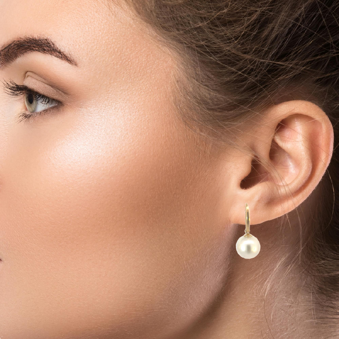 Pair of 10-11mm South Sea 18kt Yellow gold dangling hook earrings - Masterpiece Jewellery Opal & Gems Sydney Australia | Online Shop