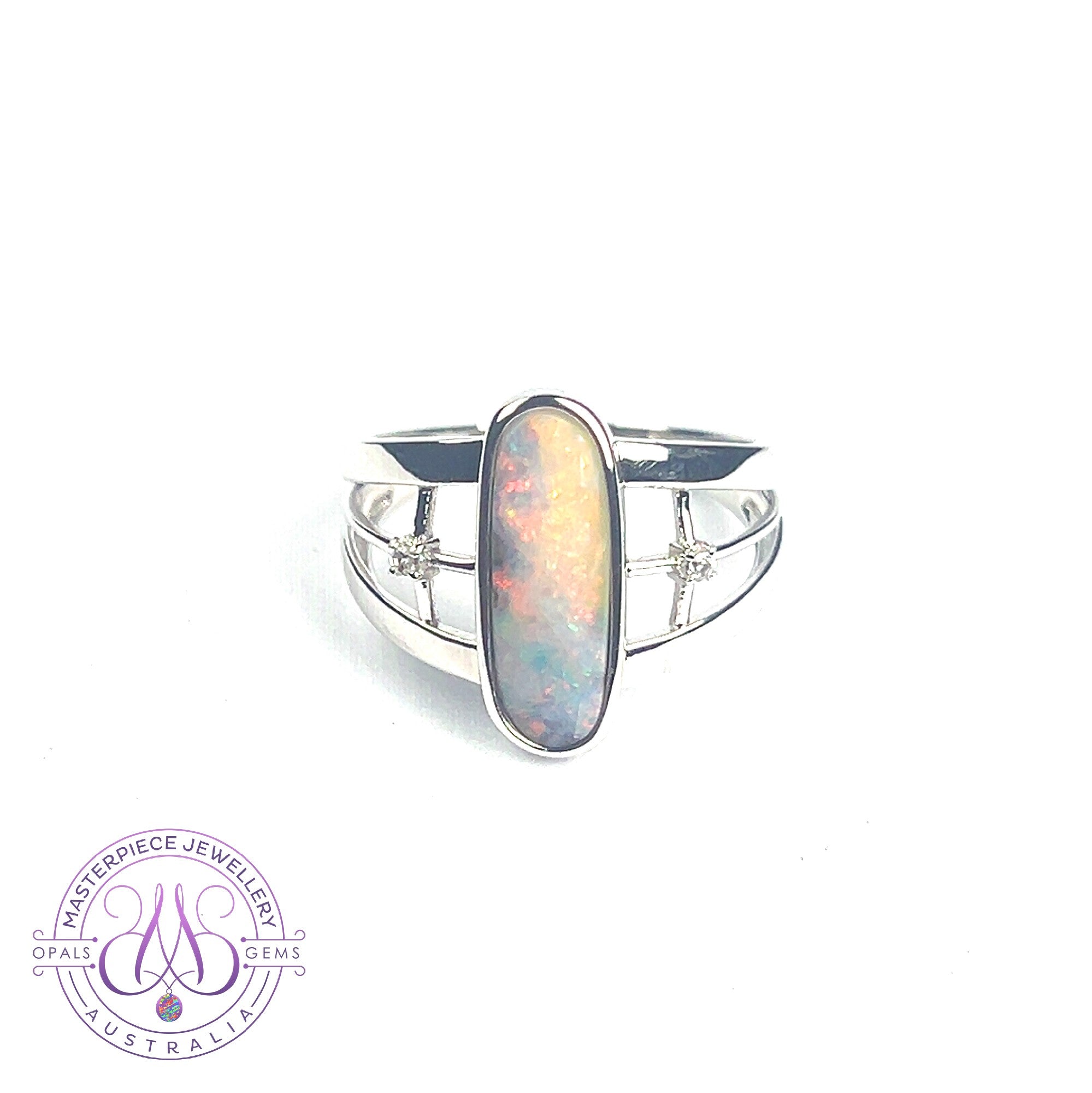 Sterling Silver broad Boulder Opal 2.47ct ring