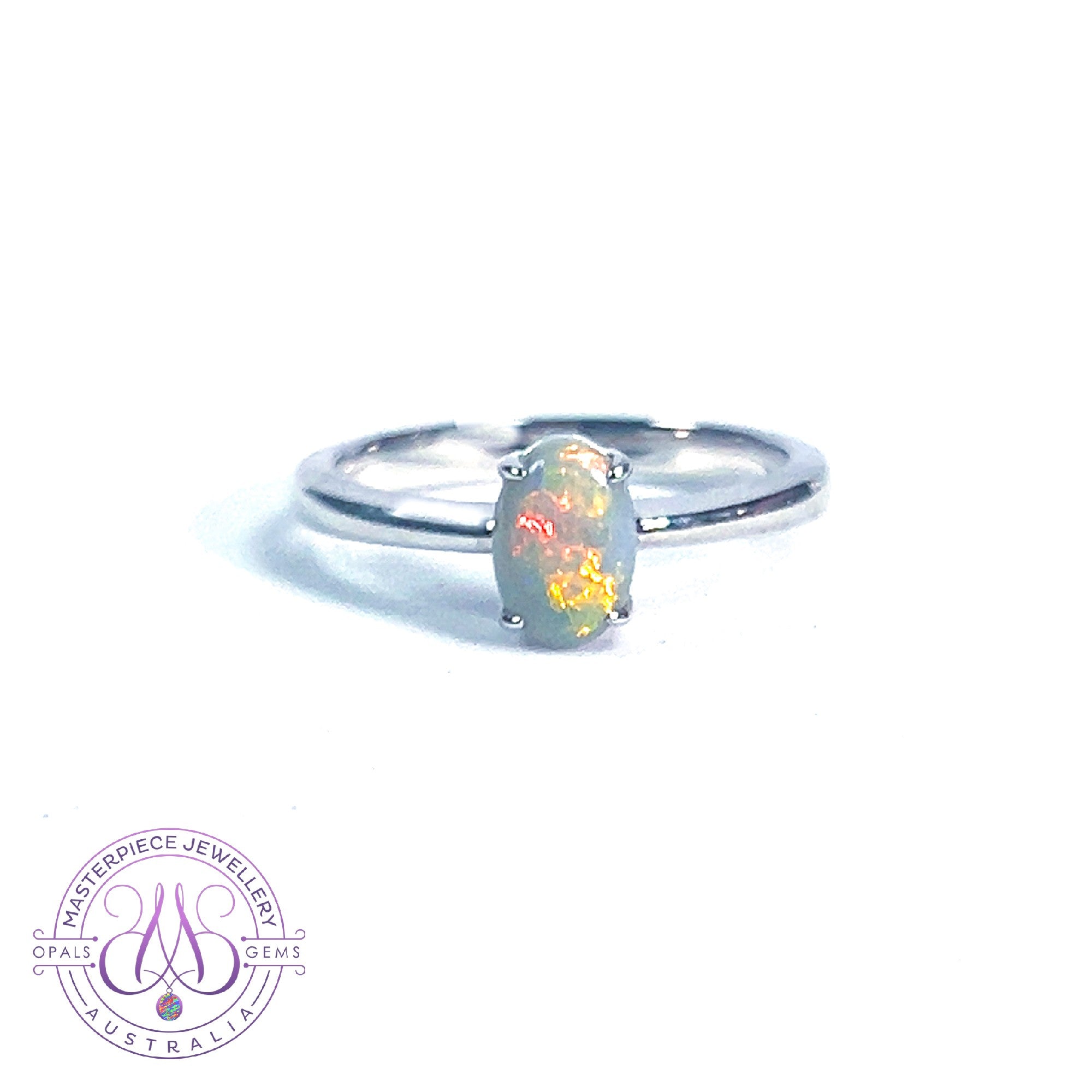 Sterling Silver Black Opal 0.65ct solitaire ring