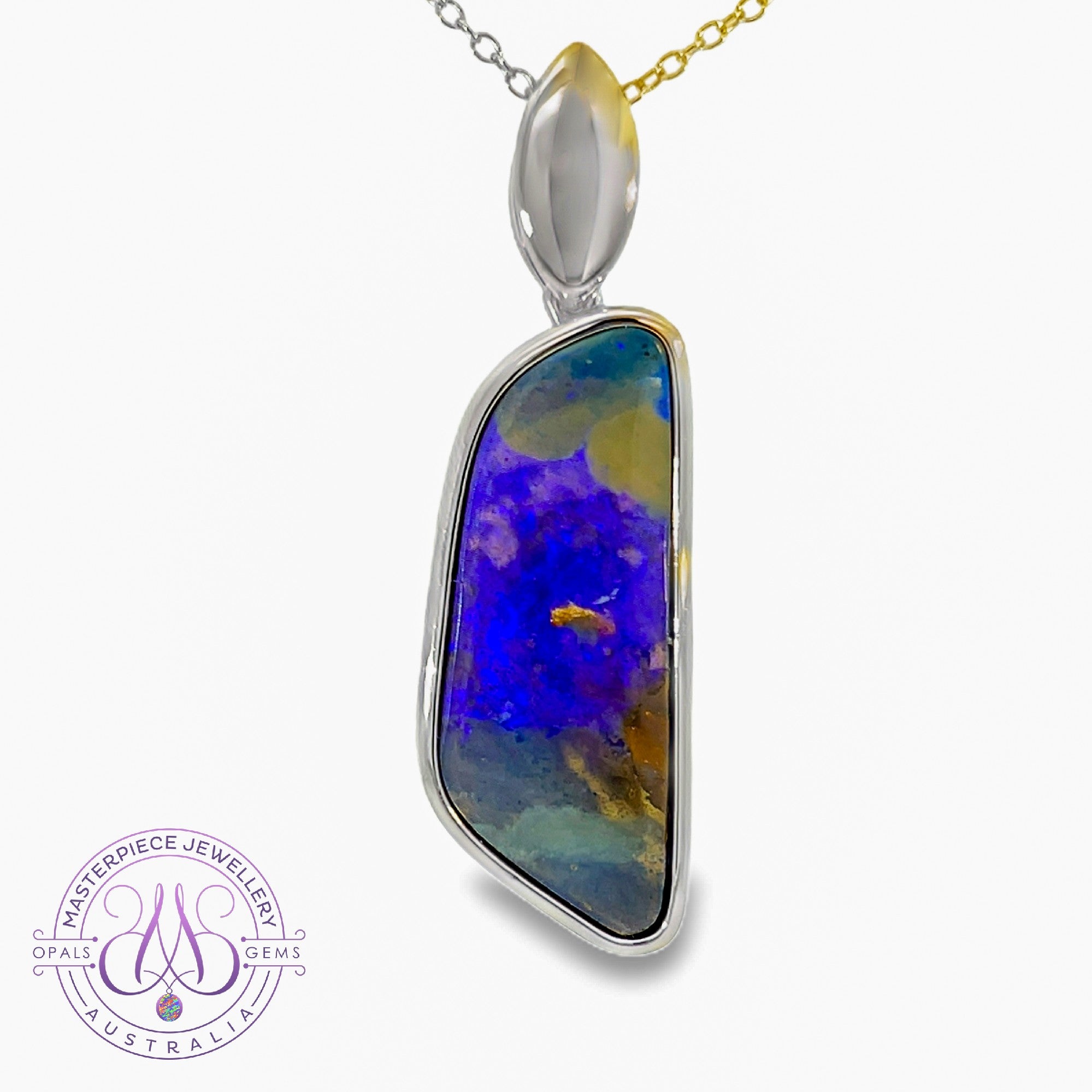 Sterling Silver 12.2ct Boulder Opal pendant