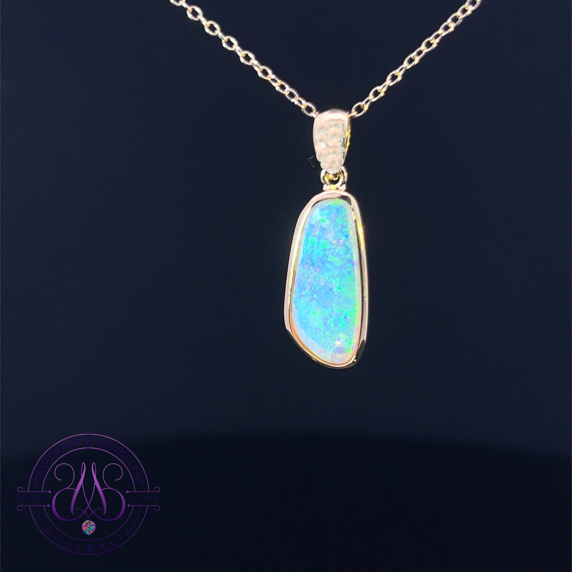 Gold plated Silver Crystal Opal 1.7ct pendant