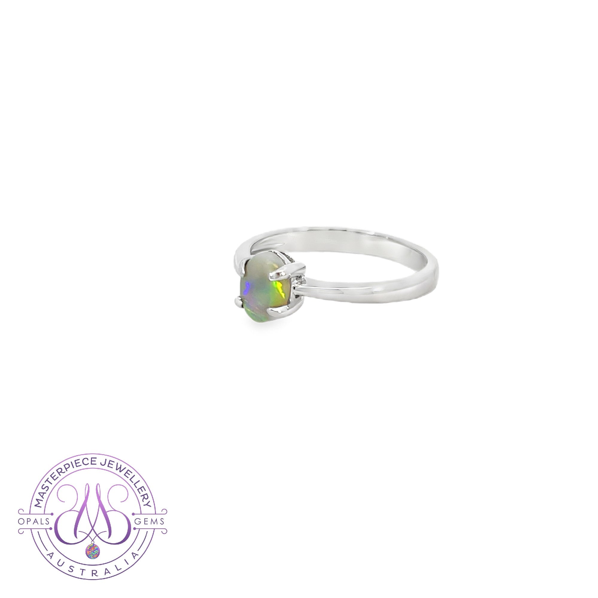 Sterling Silver Black Opal 0.55ct solitaire ring
