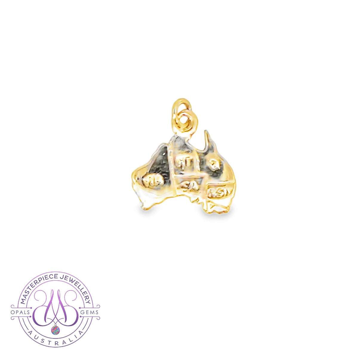 9kt Yellow Gold Map of Australia charm
