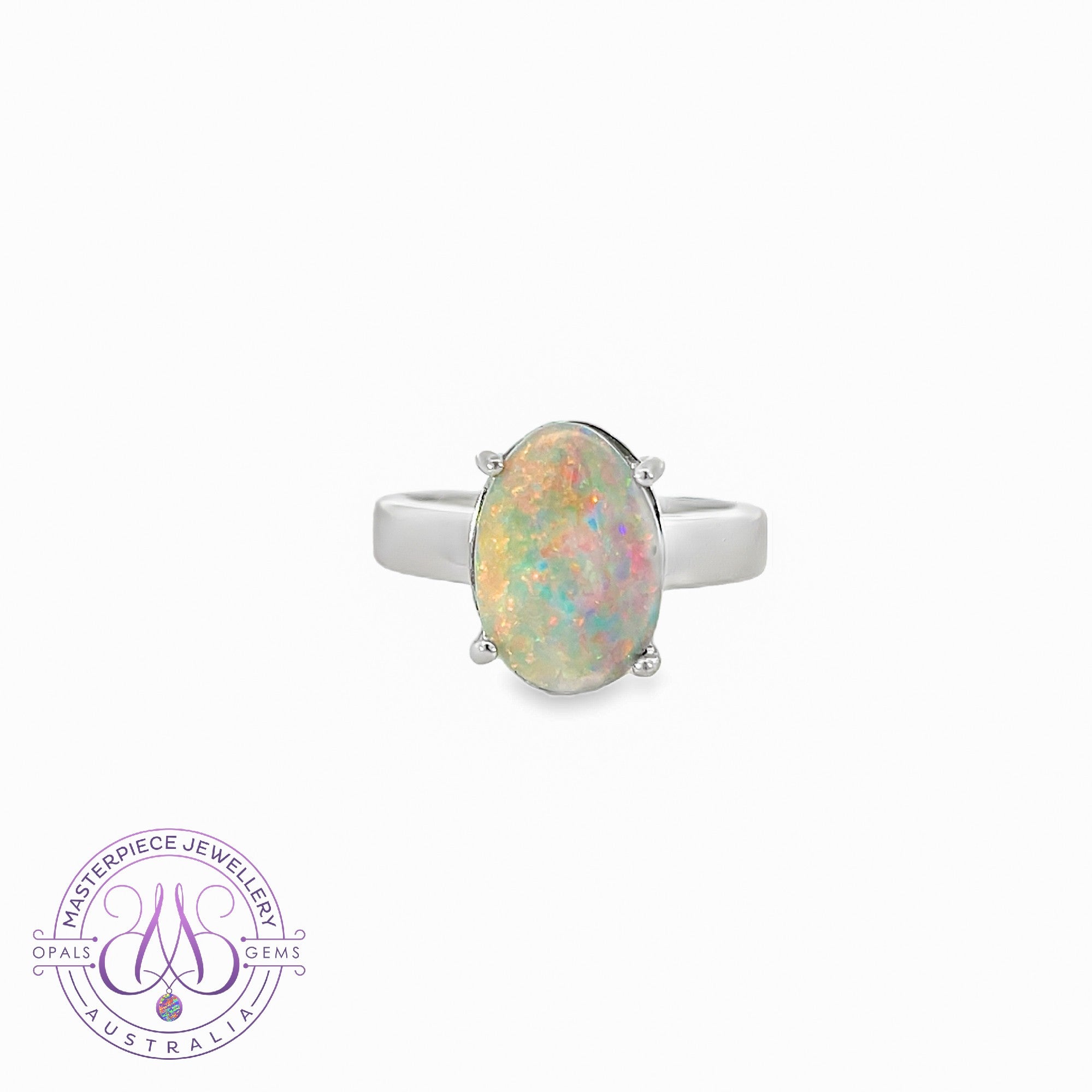 Platinum solitaire Black opal 3.17ct ring