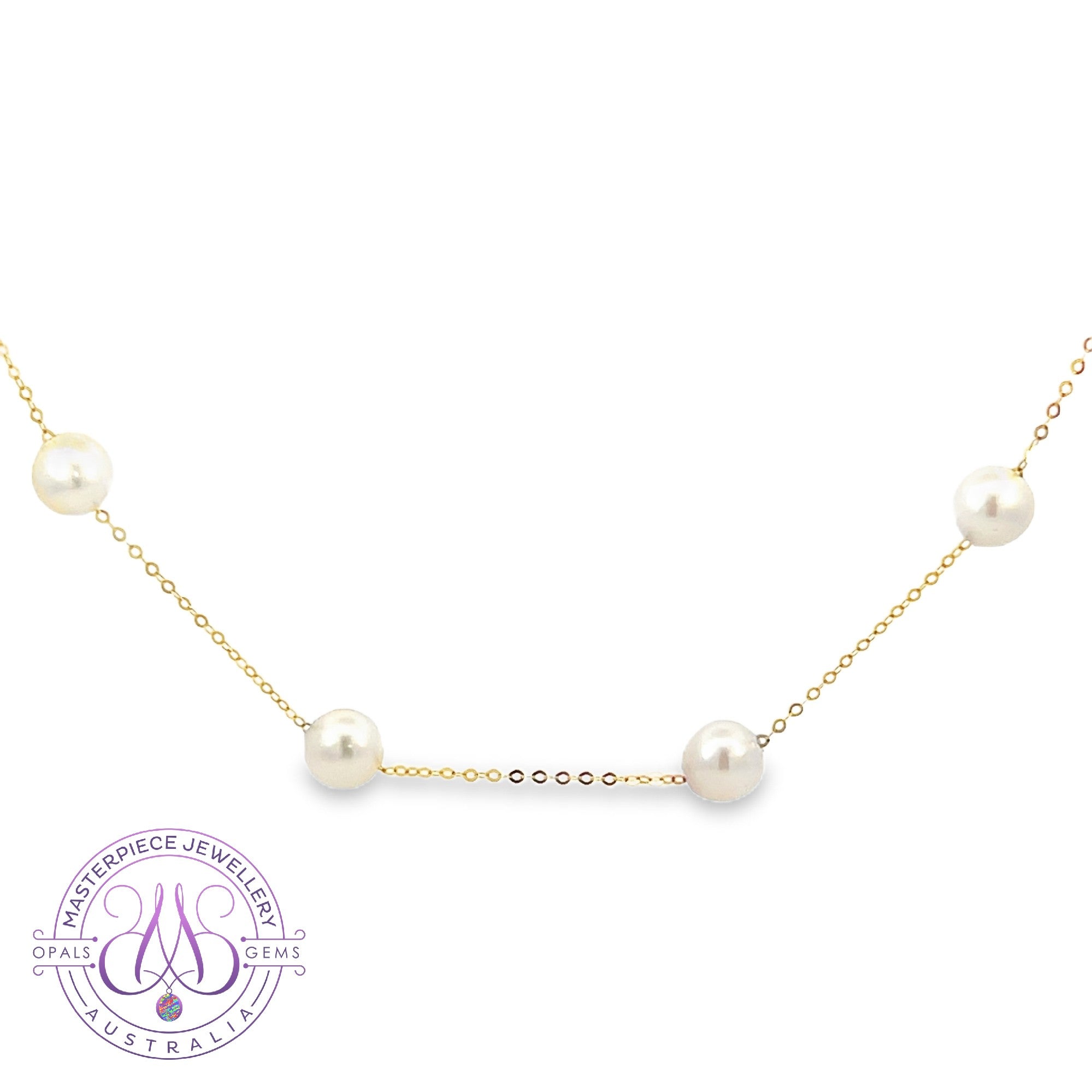 18kt Yellow Gold spacer Akoya necklace 6-6.5mm