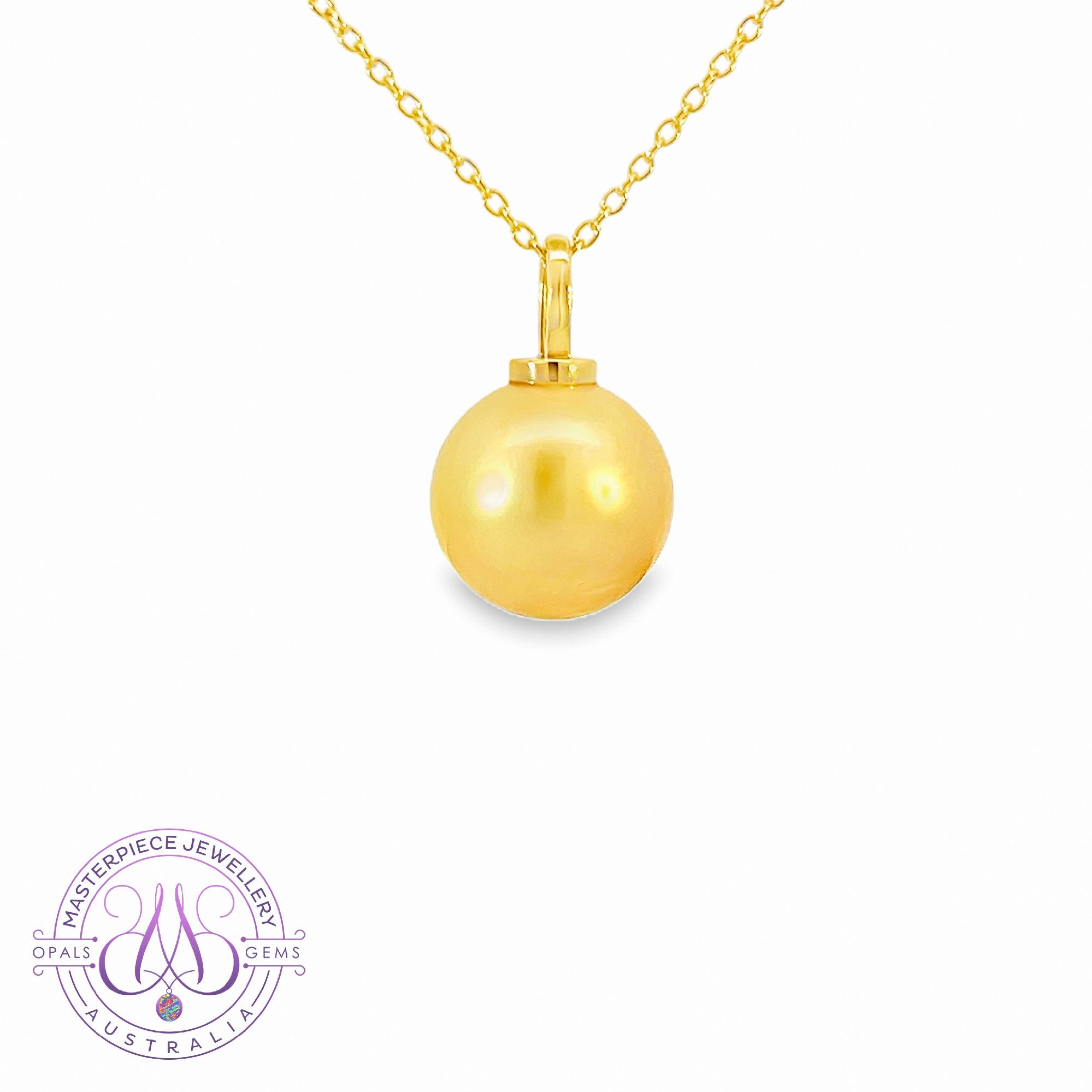 18kt Yellow gold Golden South Sea 12.5-13mm Pearl Pendant