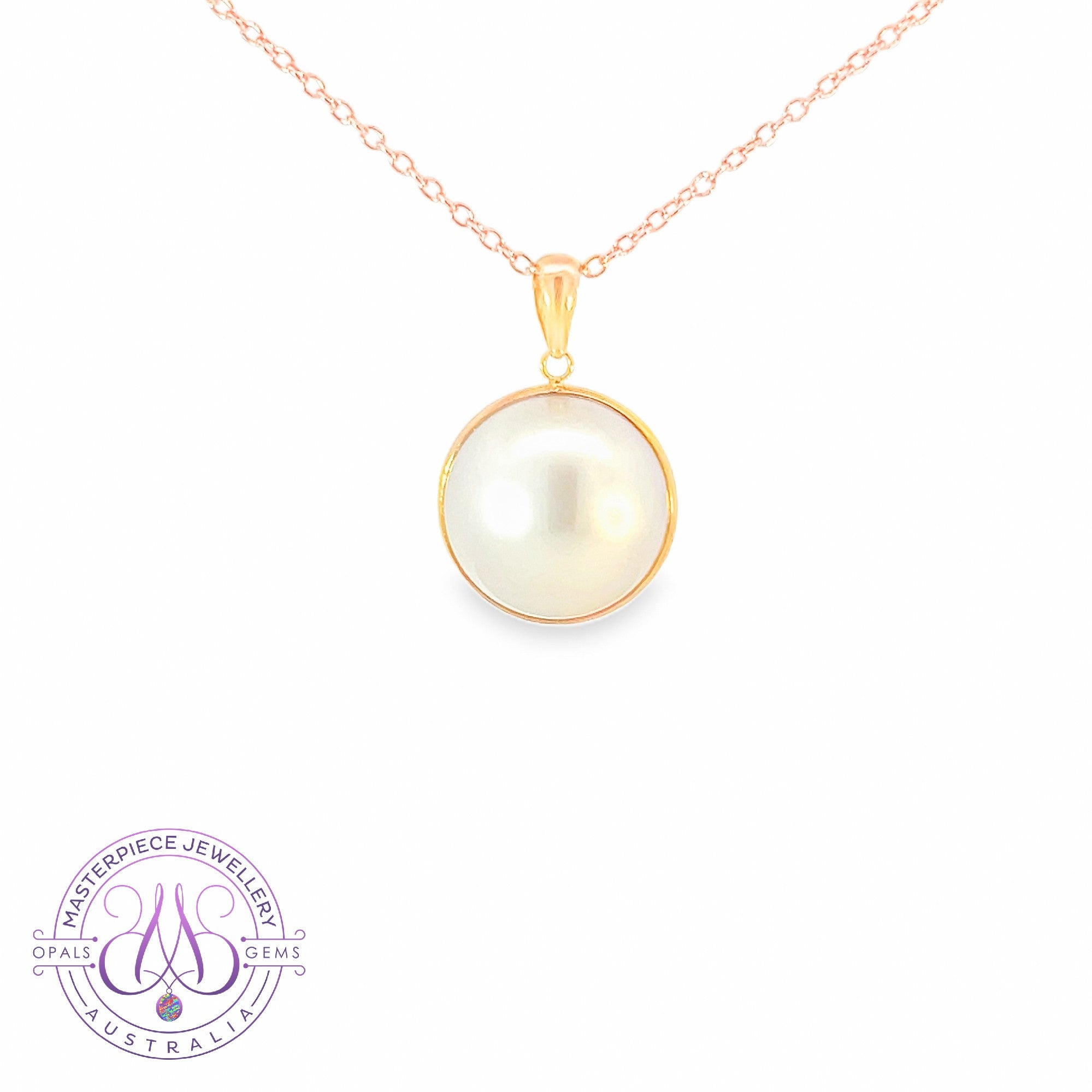 18kt Yellow Gold bezel set South Sea Pearl 12-12.5mm