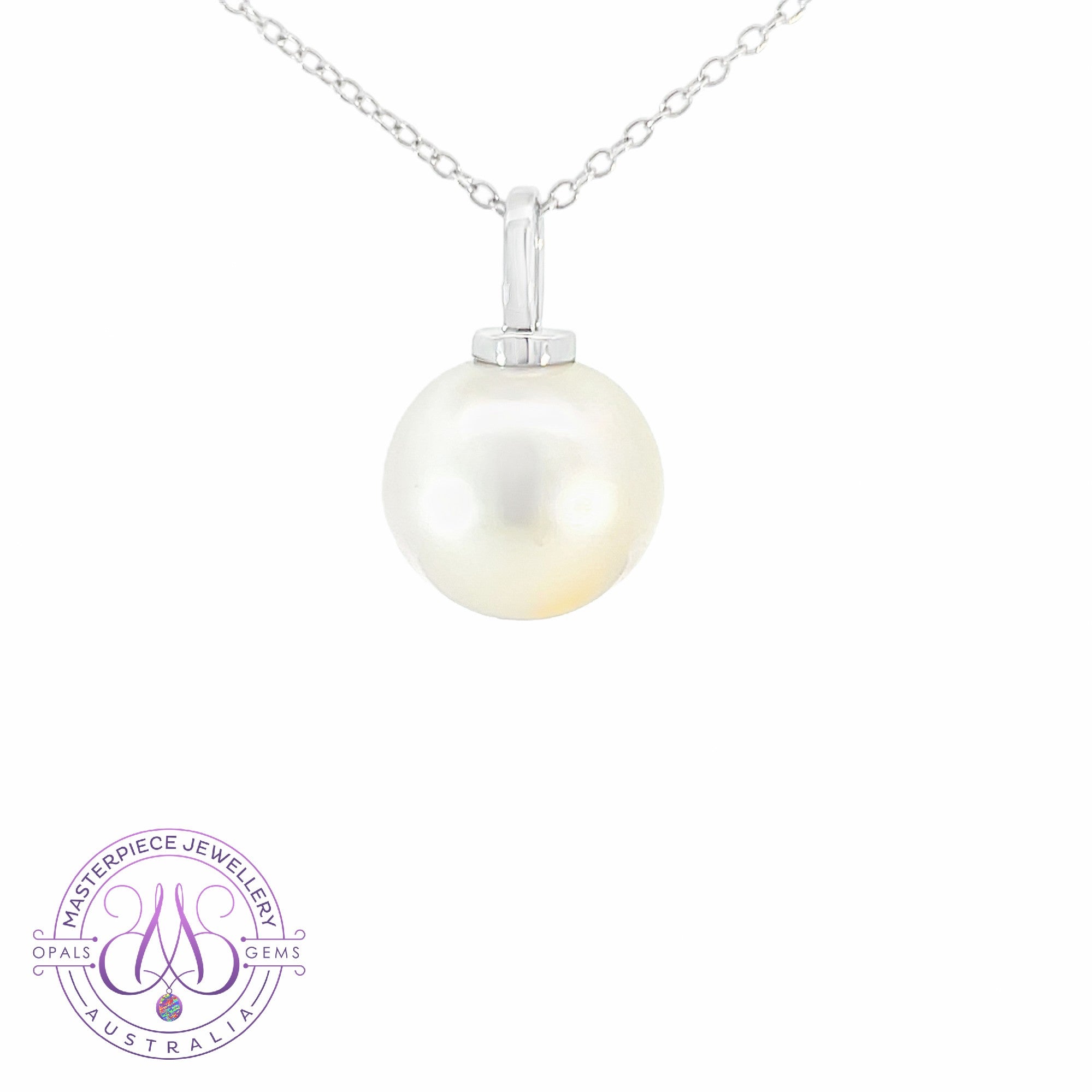 18kt White Gold solitaire South Sea 12.5mm Pearl pendant