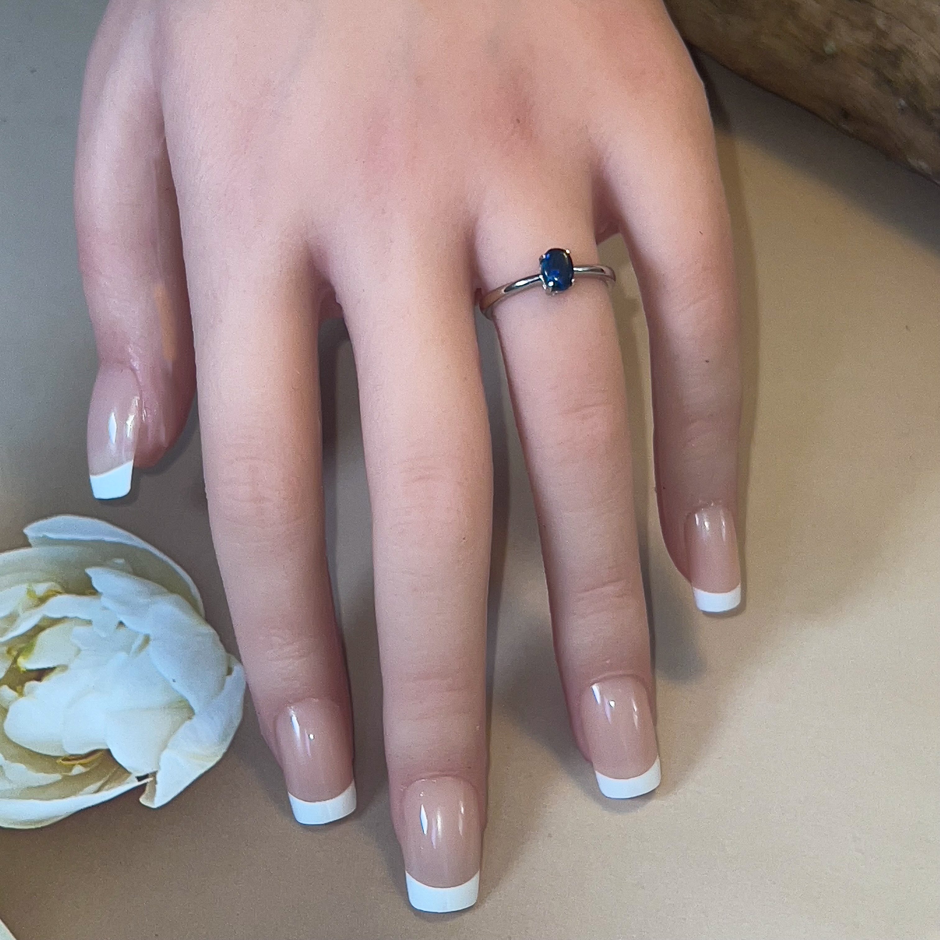 Sterling Silver Black Opal 0.4ct Deep Blue solitaire ring - Masterpiece Jewellery Opal & Gems Sydney Australia | Online Shop