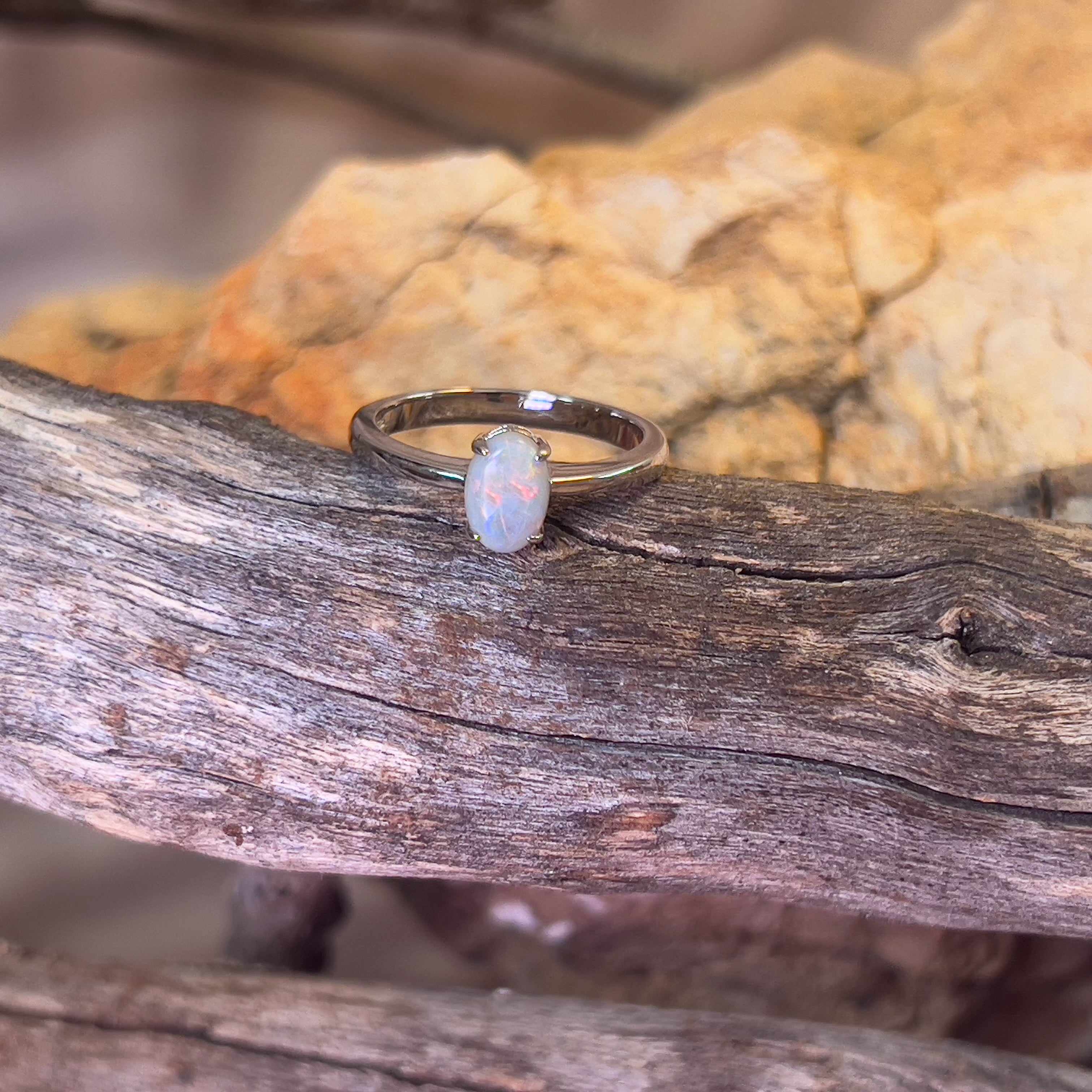 Sterling Silver Black Opal 0.65ct solitaire ring - Masterpiece Jewellery Opal & Gems Sydney Australia | Online Shop