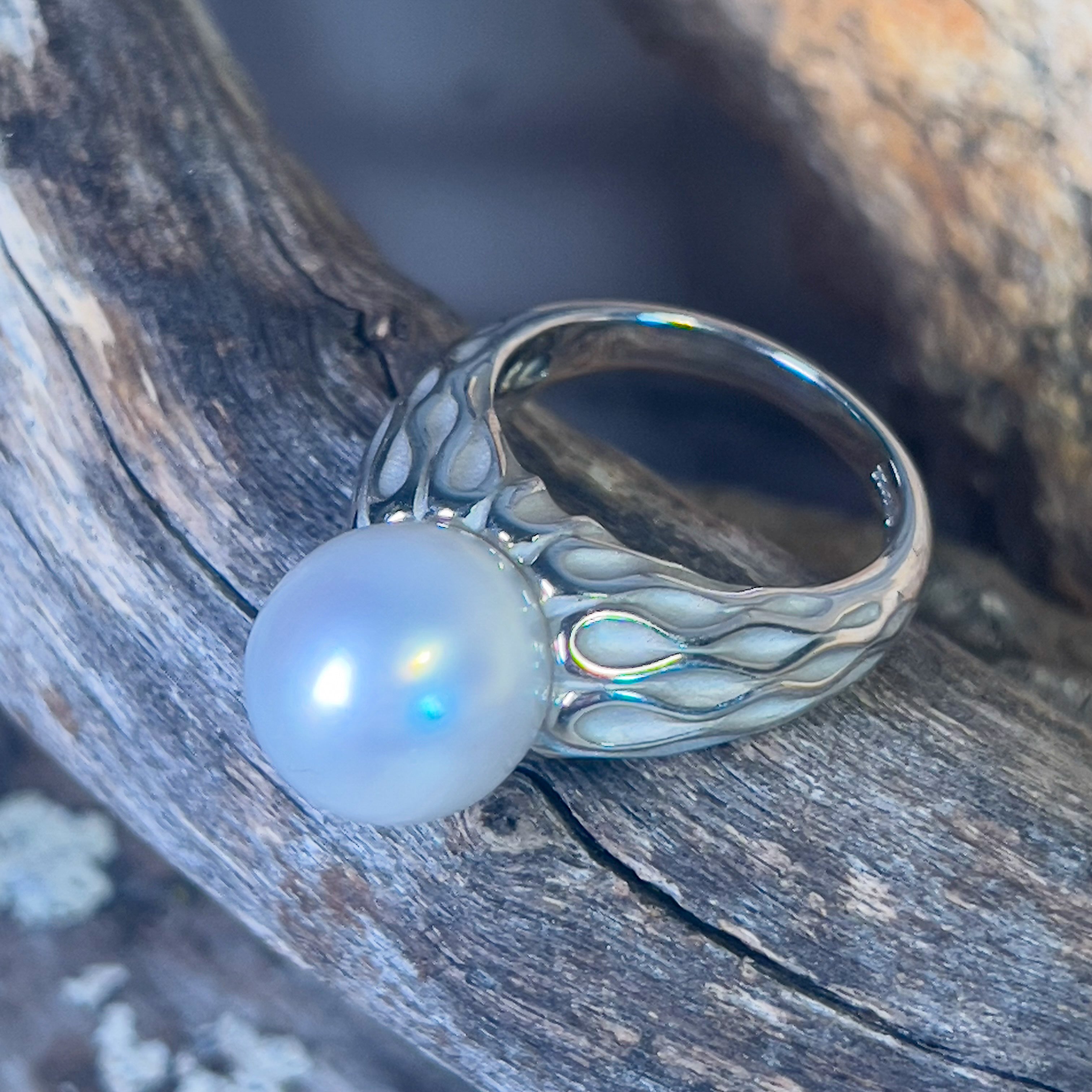 Sterling Silver 11mm South Sea Pearl solitaire ring - Masterpiece Jewellery Opal & Gems Sydney Australia | Online Shop