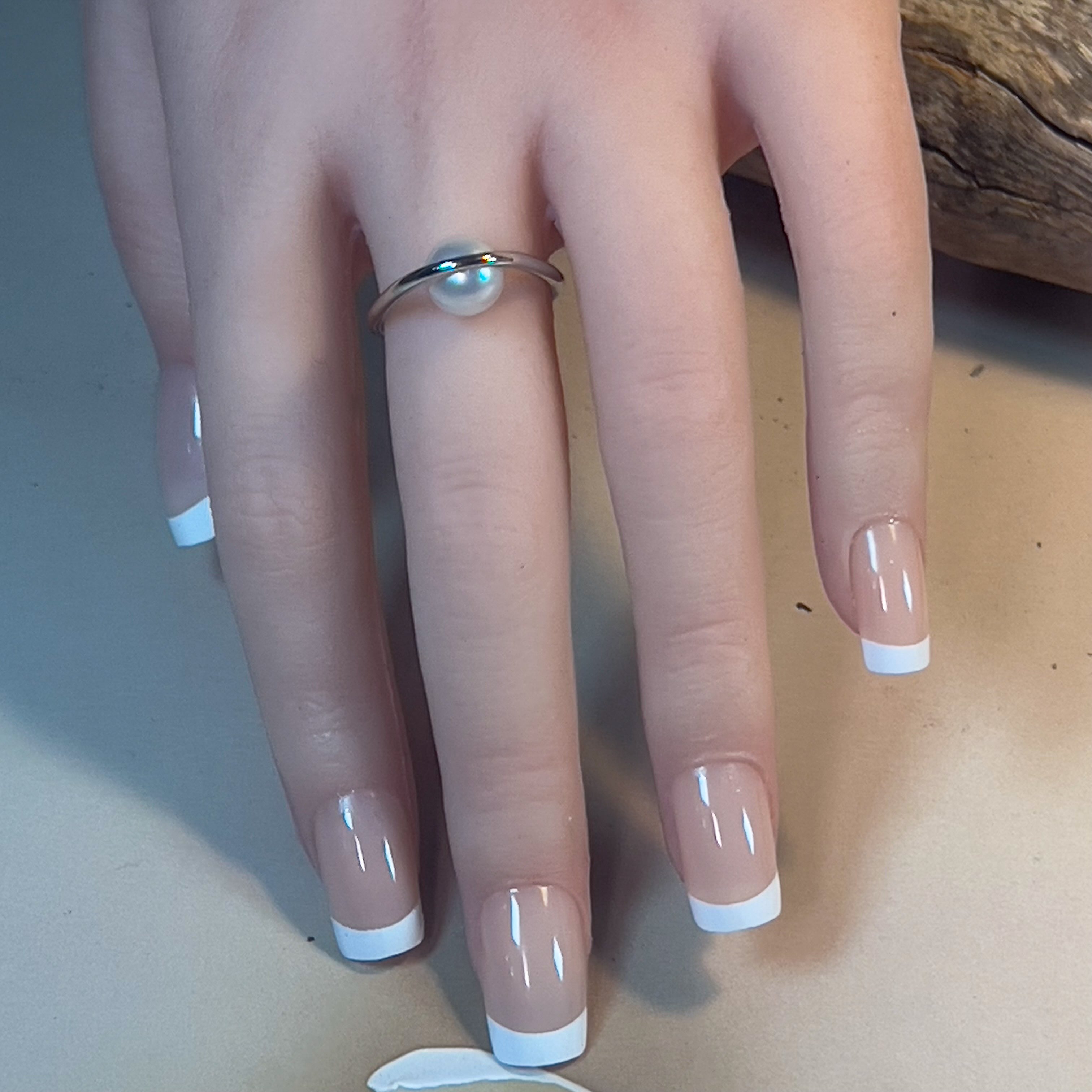 Sterling Silver Minimilast Contemporary design South Sea 8mm Pearl ring - Masterpiece Jewellery Opal & Gems Sydney Australia | Online Shop