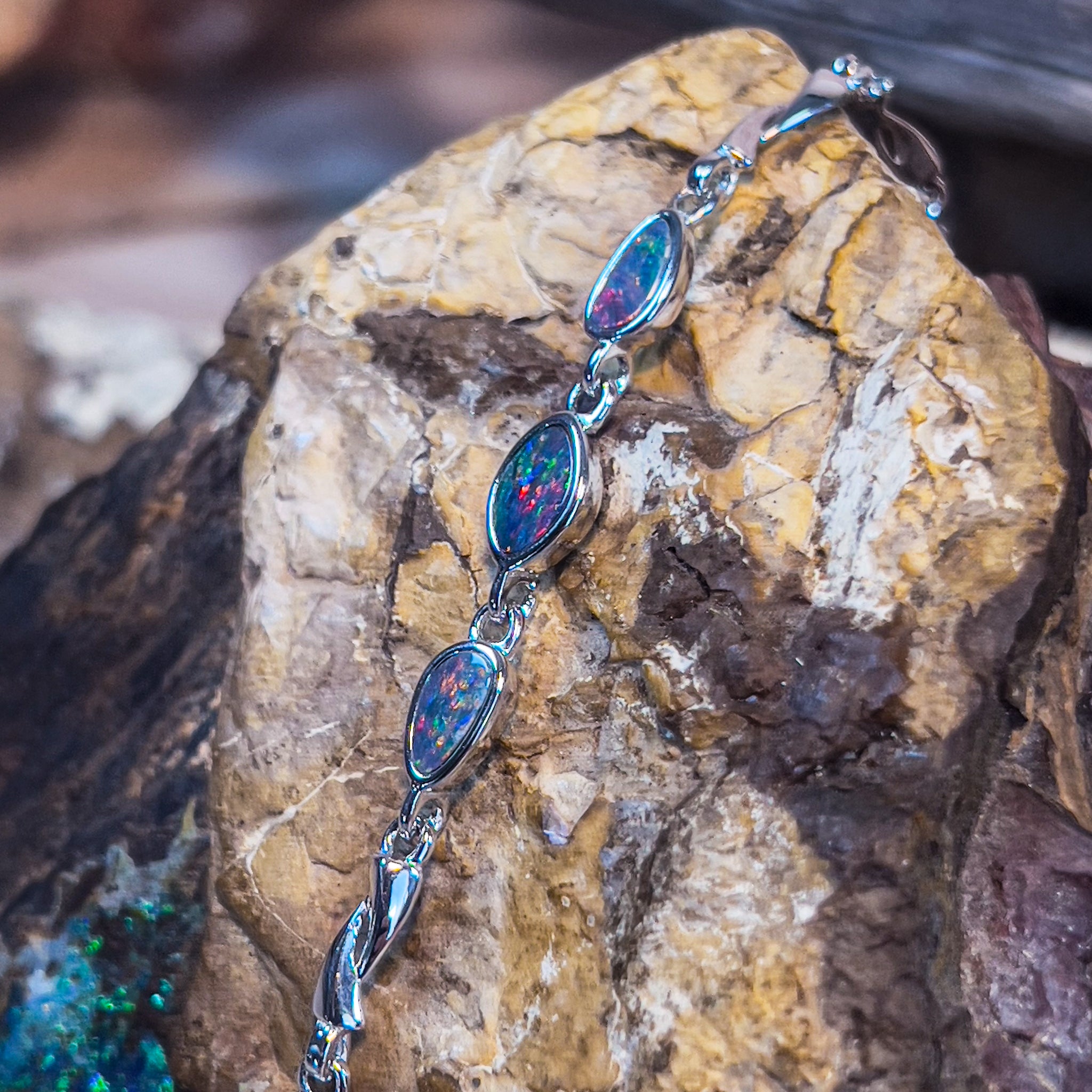 opal bracelet silver