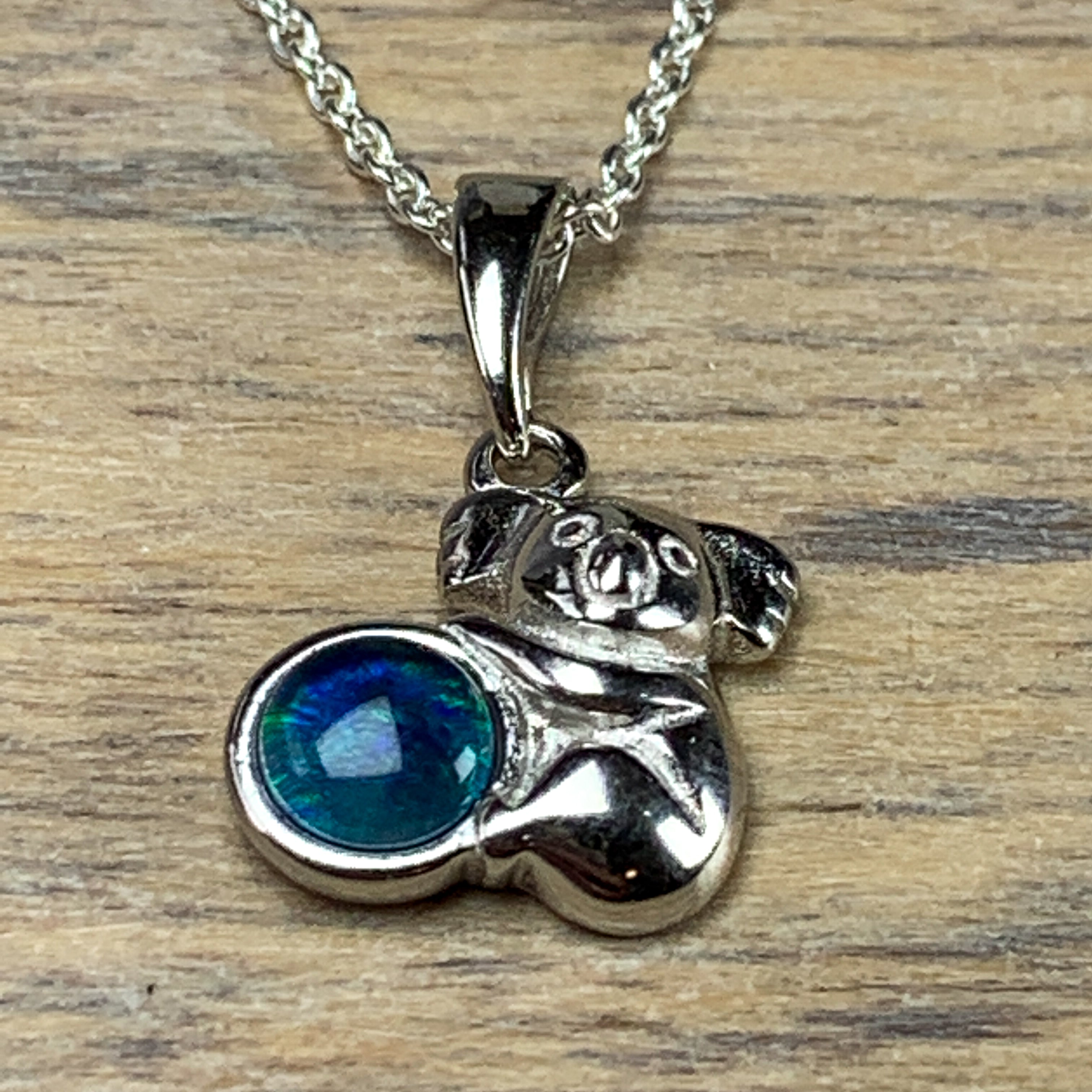 Sterling Silver Koala Triplet Opal pendant - Masterpiece Jewellery Opal & Gems Sydney Australia | Online Shop