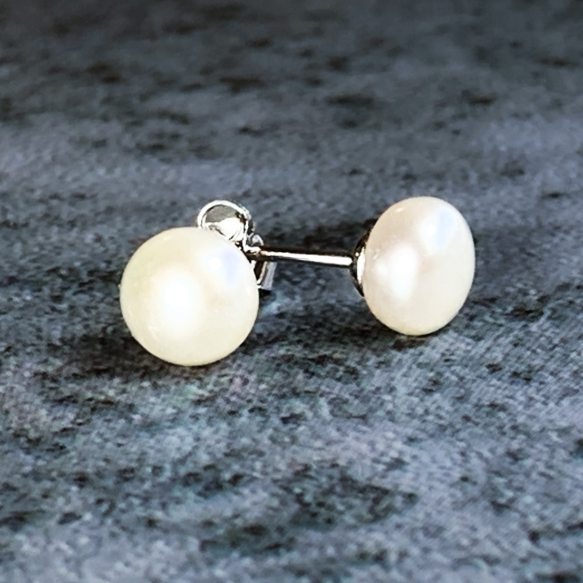 Sterling Silver 6-6.5mm Freshwater Pearl earrings - Masterpiece Jewellery Opal & Gems Sydney Australia | Online Shop
