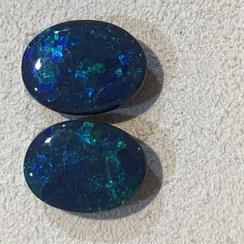 Pair of Black Opals 3.06ct - Masterpiece Jewellery Opal & Gems Sydney Australia | Online Shop
