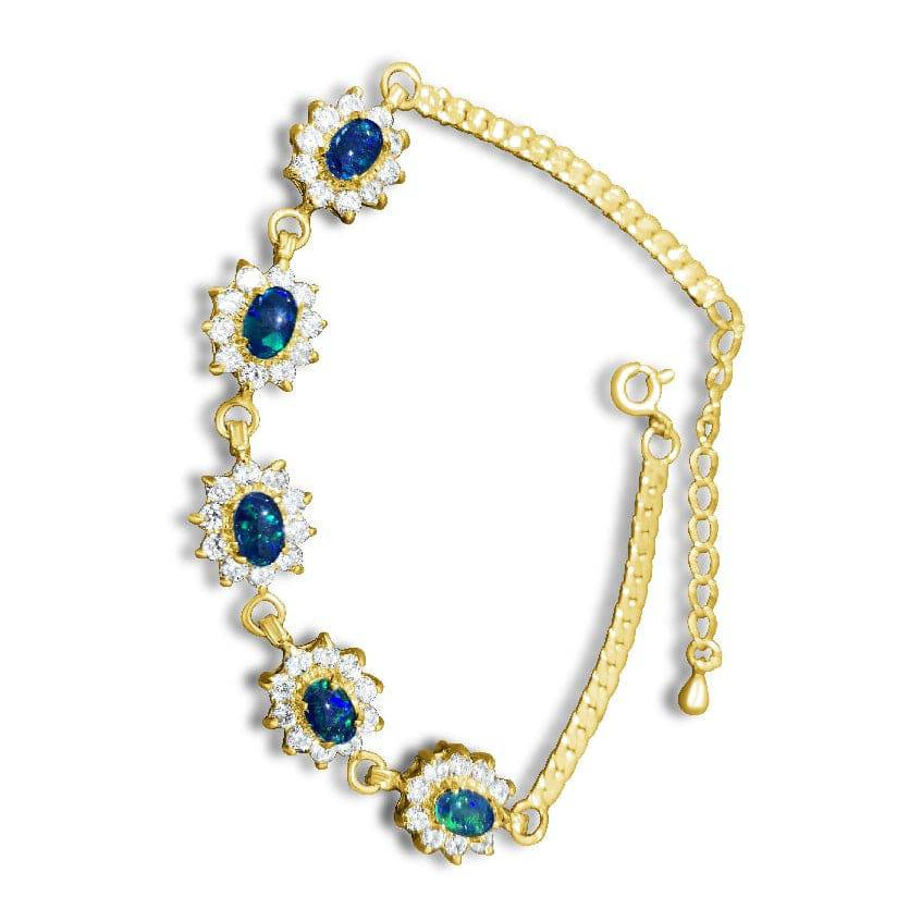 Gold plated Sterling Silver Opal bracelet - Masterpiece Jewellery Opal & Gems Sydney Australia | Online Shop