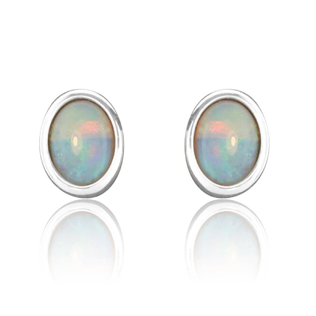 Sterling Silver Opal studs - Masterpiece Jewellery Opal & Gems Sydney Australia | Online Shop
