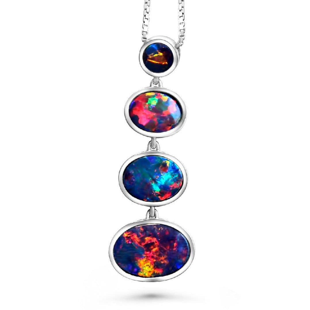 14kt White Gold drop Opal pendant - Masterpiece Jewellery Opal & Gems Sydney Australia | Online Shop