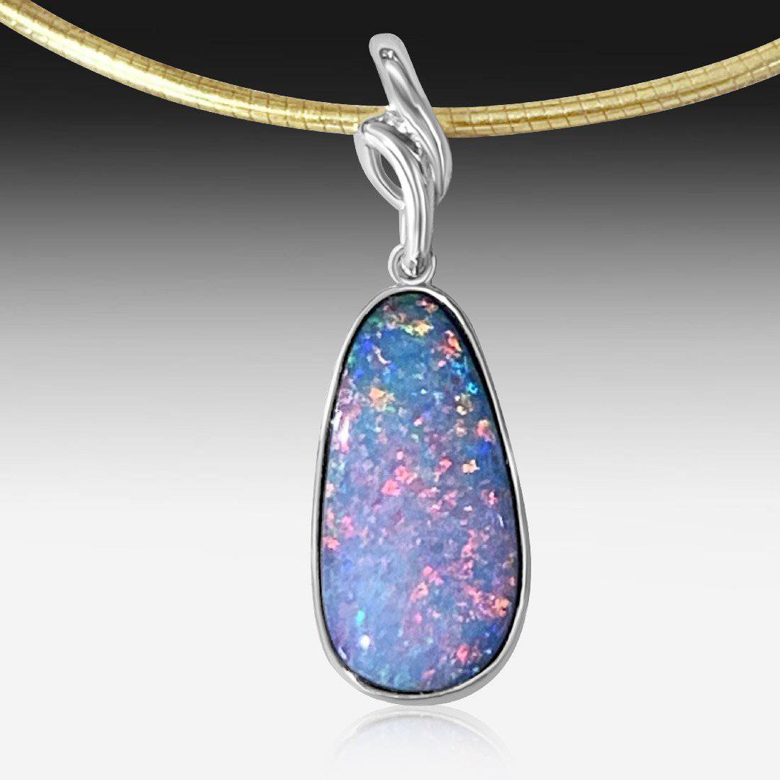 9kt Yellow Gold Black Opal pendant - Masterpiece Jewellery Opal & Gems Sydney Australia | Online Shop