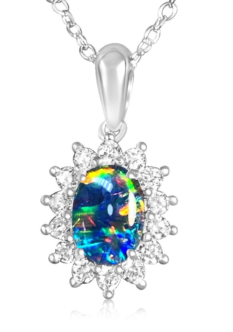Sterling Silver 7x5mm Opal triplet and wire claw cluster setting - Masterpiece Jewellery Opal & Gems Sydney Australia | Online Shop