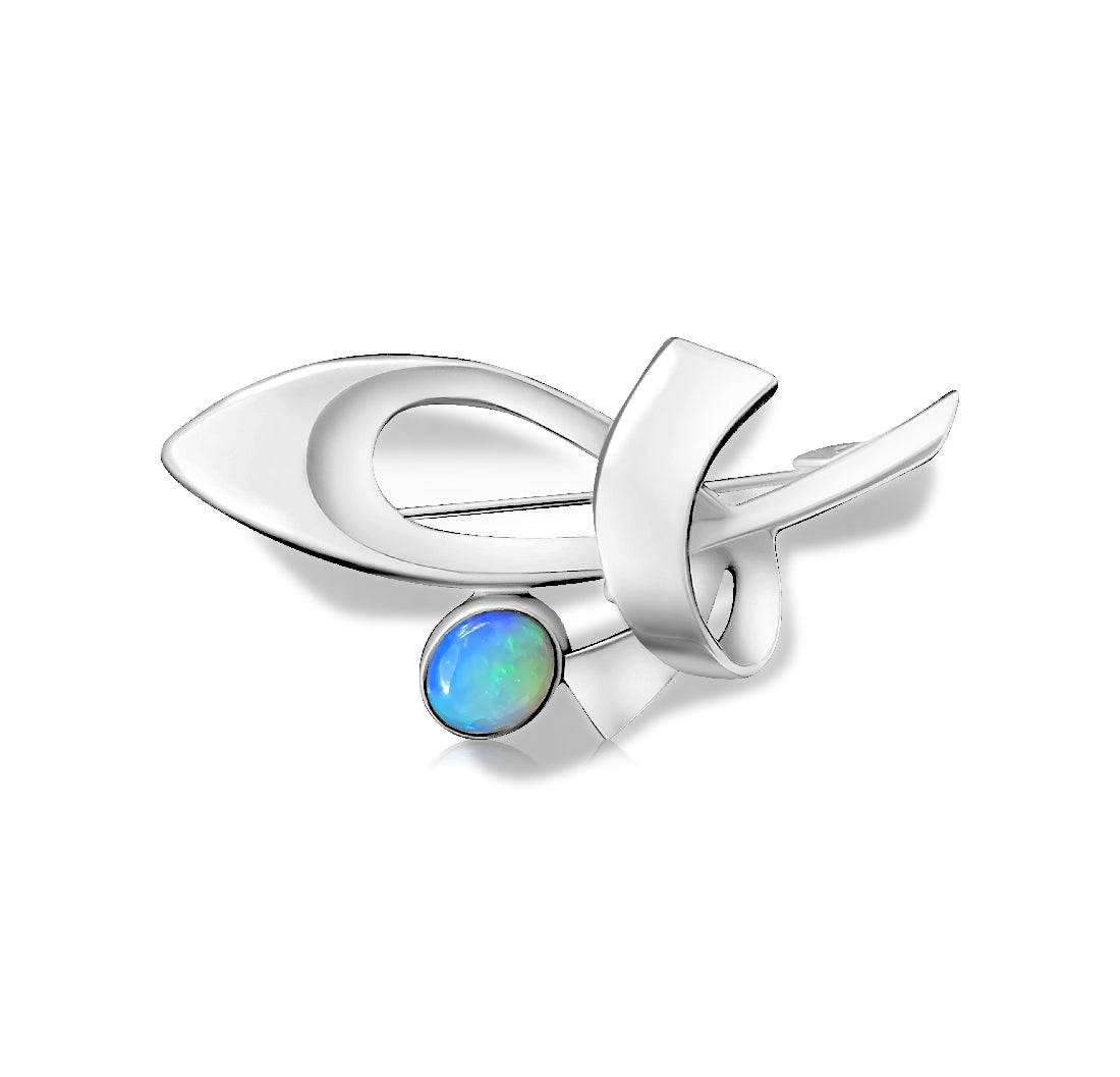 Sterling Silver Black Opal brooch - Masterpiece Jewellery Opal & Gems Sydney Australia | Online Shop