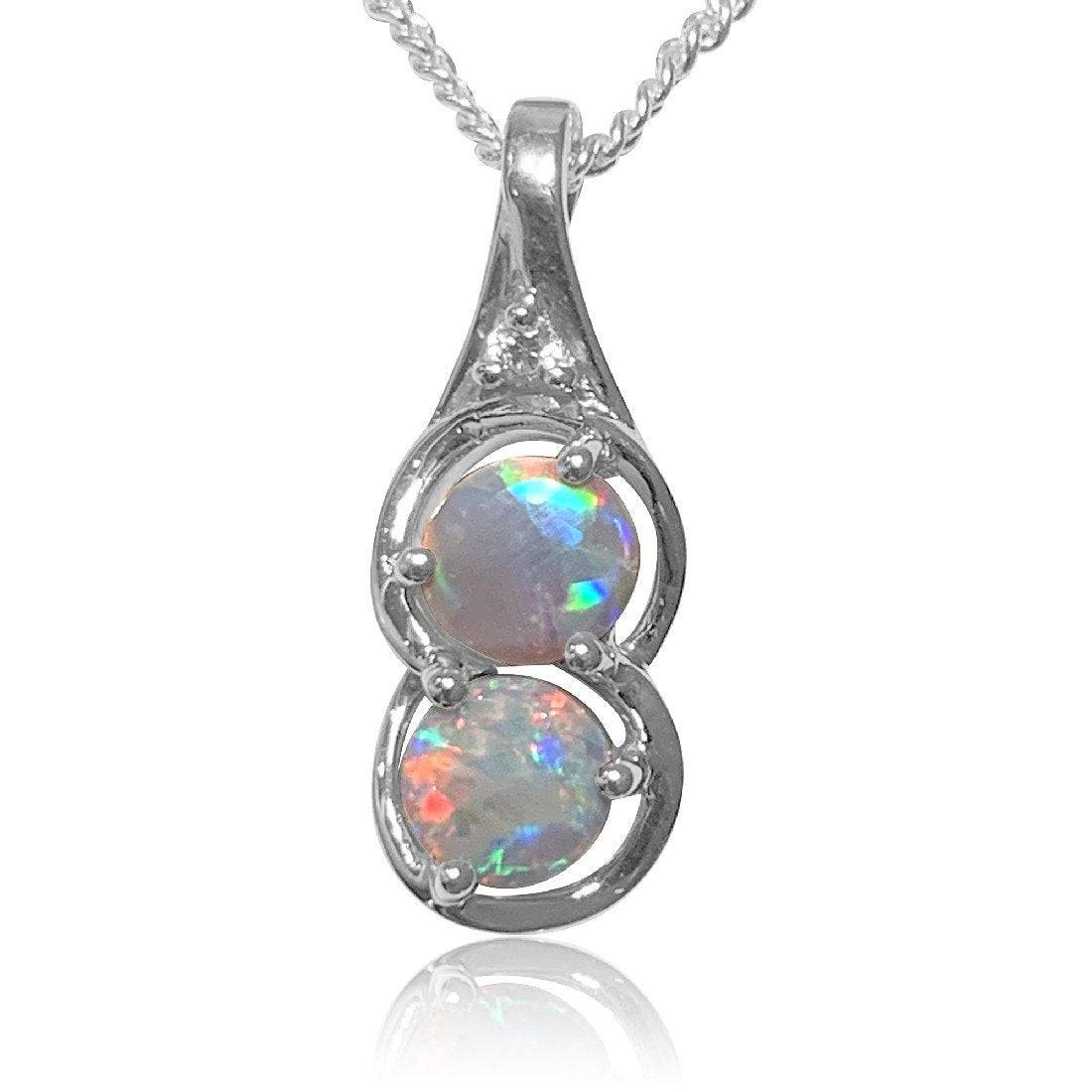 Sterling Silver Black Opal pendant - Masterpiece Jewellery Opal & Gems Sydney Australia | Online Shop
