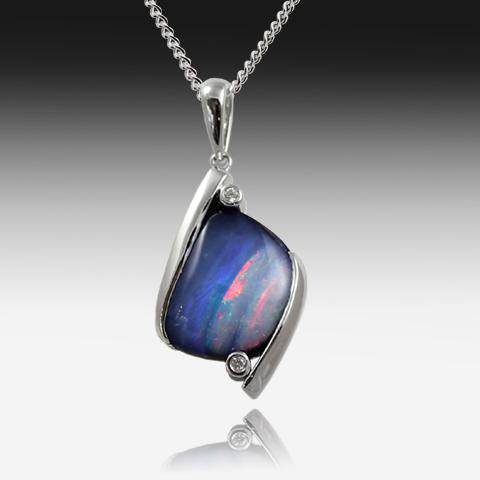 STERLING SILVER BOULDER OPAL PENDANT - Masterpiece Jewellery Opal & Gems Sydney Australia | Online Shop