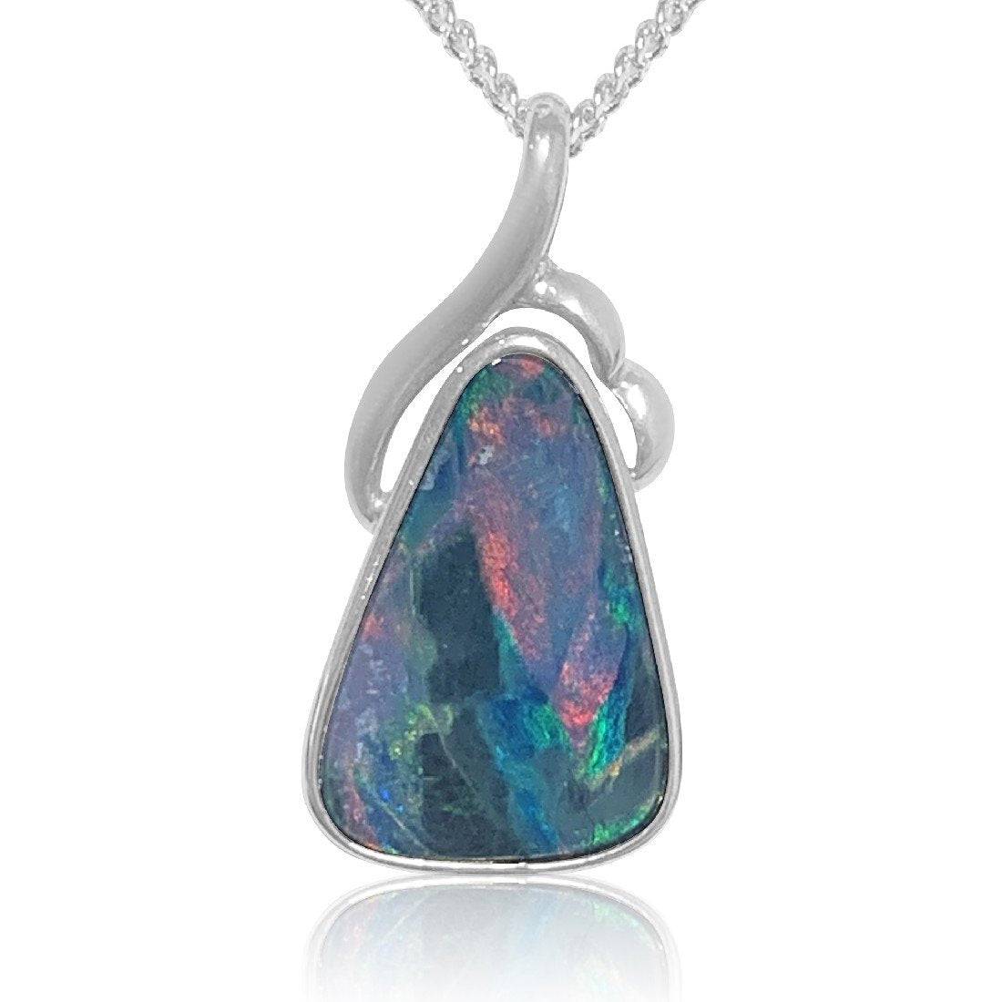 Sterling Silver Opal pendant - Masterpiece Jewellery Opal & Gems Sydney Australia | Online Shop