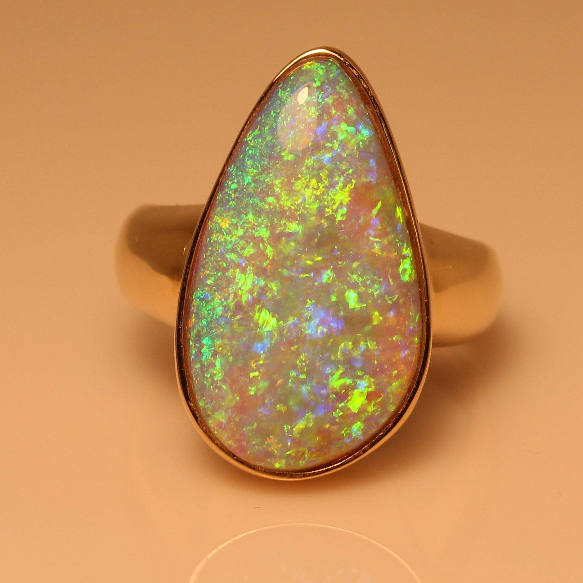 18kt Yellow Gold Boulder Opal ring - Masterpiece Jewellery Opal & Gems Sydney Australia | Online Shop