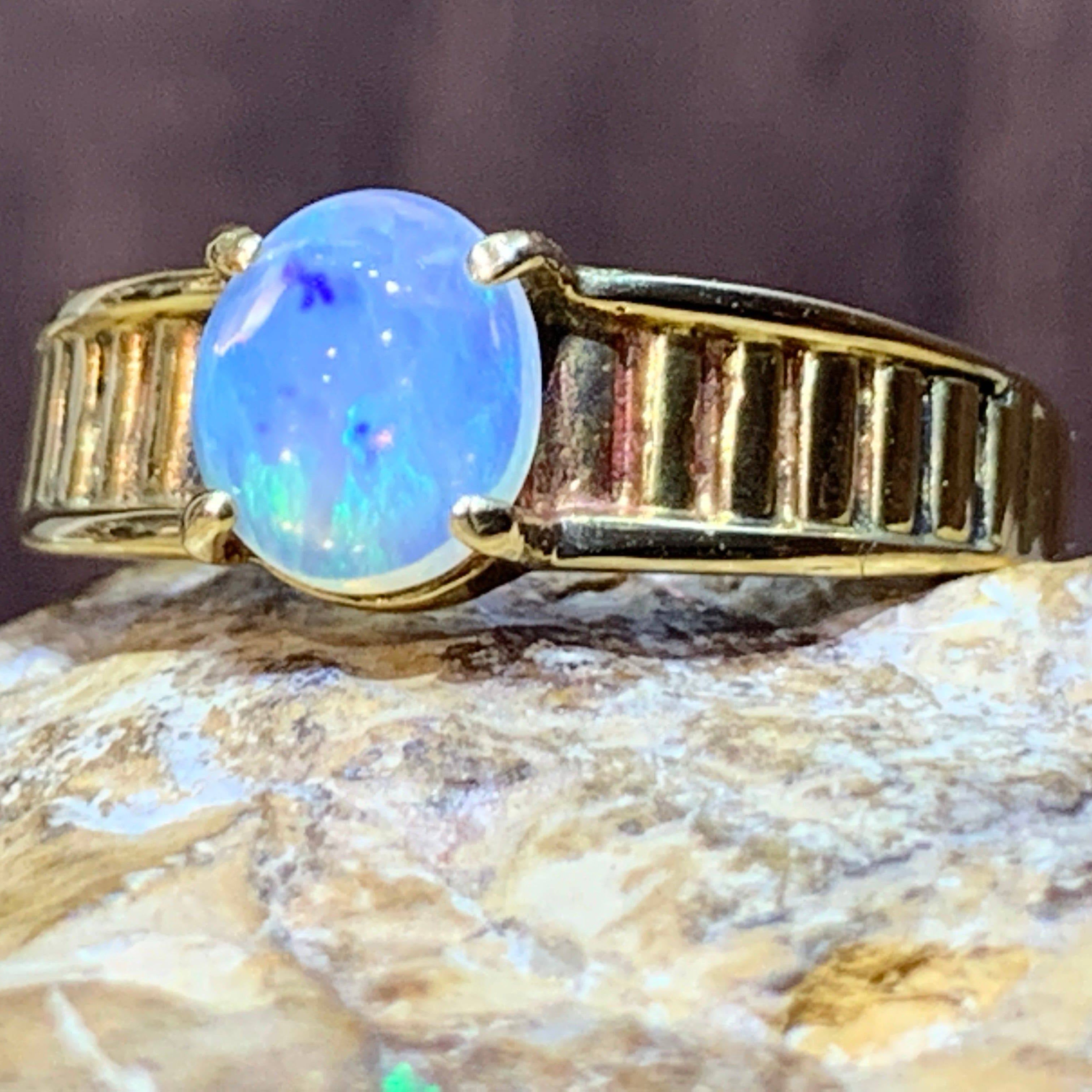 18kt Yellow Gold Crystal Opal ring - Masterpiece Jewellery Opal & Gems Sydney Australia | Online Shop