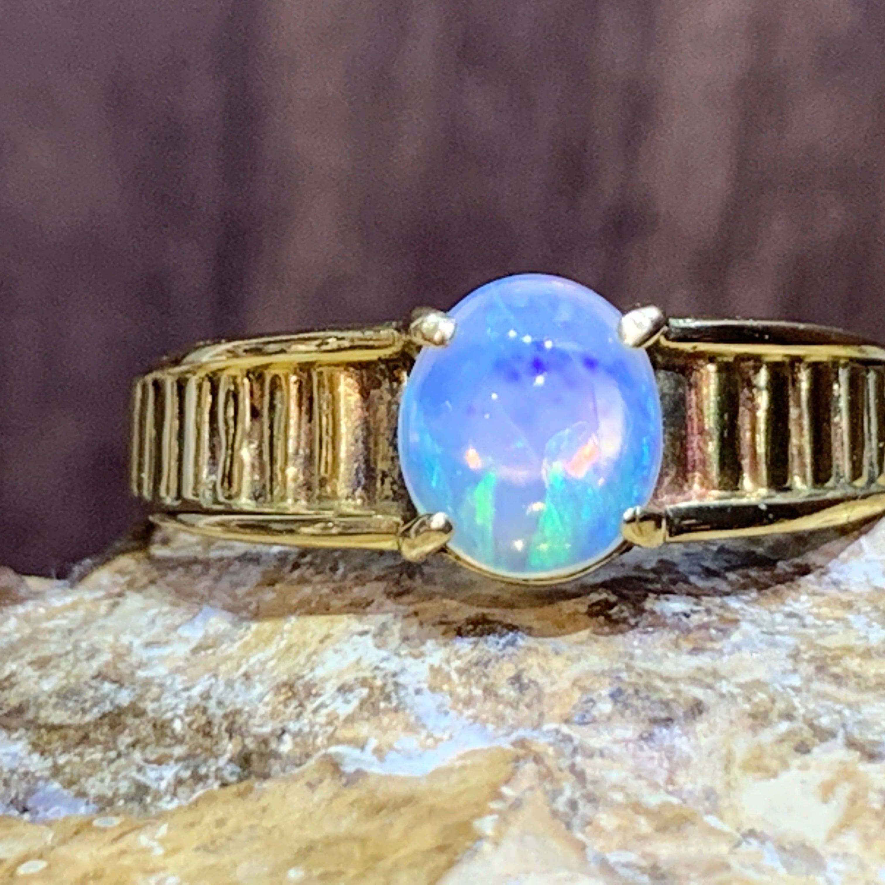 18kt Yellow Gold Crystal Opal ring - Masterpiece Jewellery Opal & Gems Sydney Australia | Online Shop