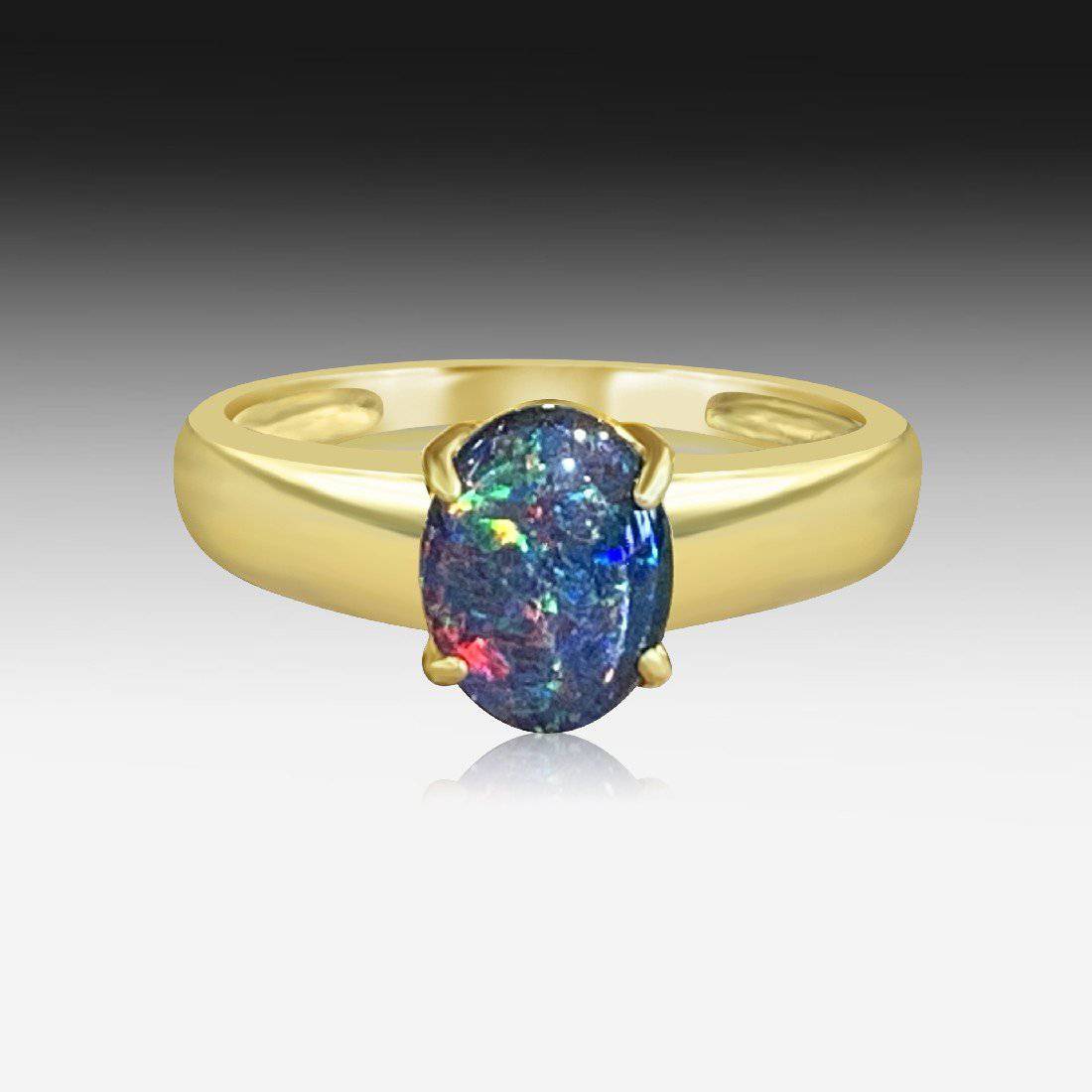 Sterling Silver Gold Plated Opal triplet ring - Masterpiece Jewellery Opal & Gems Sydney Australia | Online Shop