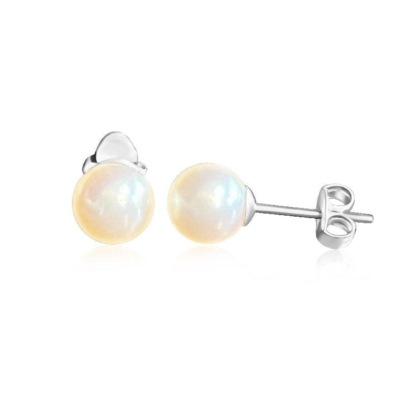 9kt White Gold Akoya Pearls 6-6.5mm studs - Masterpiece Jewellery Opal & Gems Sydney Australia | Online Shop
