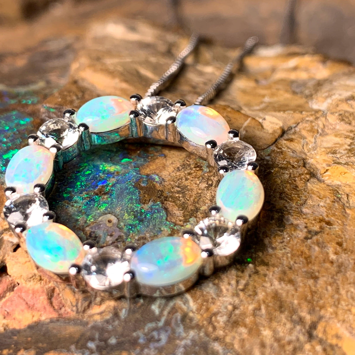 14kt White Gold circle of life - Masterpiece Jewellery Opal & Gems Sydney Australia | Online Shop