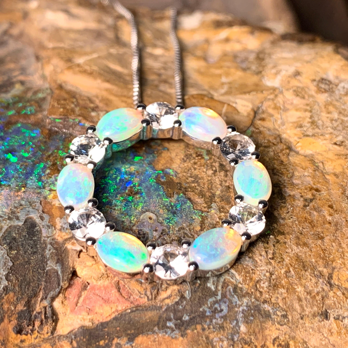 14kt White Gold circle of life - Masterpiece Jewellery Opal & Gems Sydney Australia | Online Shop