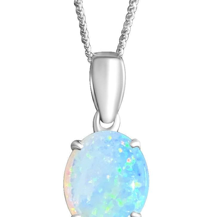 9kt White Gold Opal pendant 2 - Masterpiece Jewellery Opal & Gems Sydney Australia | Online Shop