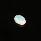 Natural Australian crystal opal, 5.54ct oval cabochon 18x11mm, translucent with pastel play-of-colour