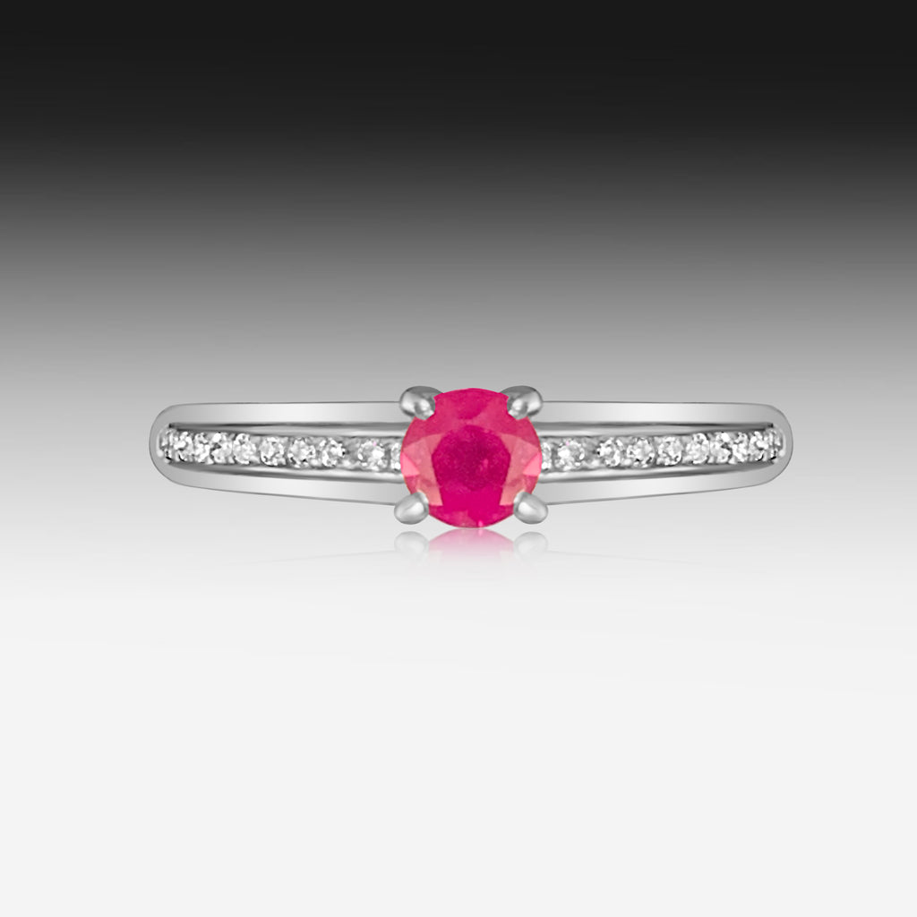9kt White Gold Ruby 0.42ct and Diamond ring - Masterpiece Jewellery Opal & Gems Sydney Australia | Online Shop