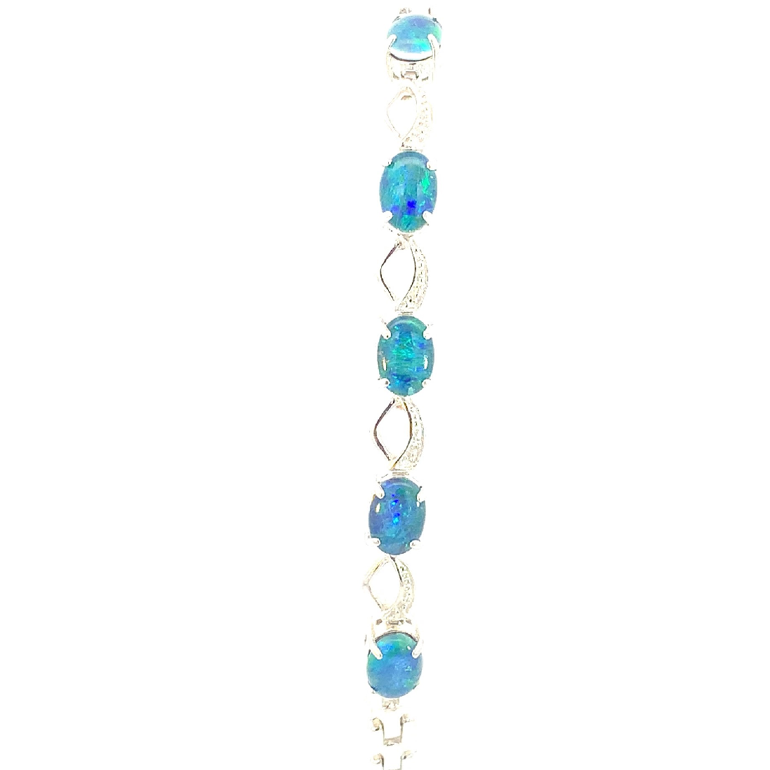 Opal Bracelet - Sterling Silver Bracelet for Women. Ladies Bracelets with 7x5mm Blue or Black Opal Triplets, Perfect Womens Bracelet and Silver Jewellery for Women. - Masterpiece Jewellery Opal & Gems Sydney Australia | Online Shop