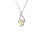 Sterling Silver White Opal pendant necklace loop design with opal 8x6mm - Masterpiece Jewellery Opal & Gems Sydney Australia | Online Shop