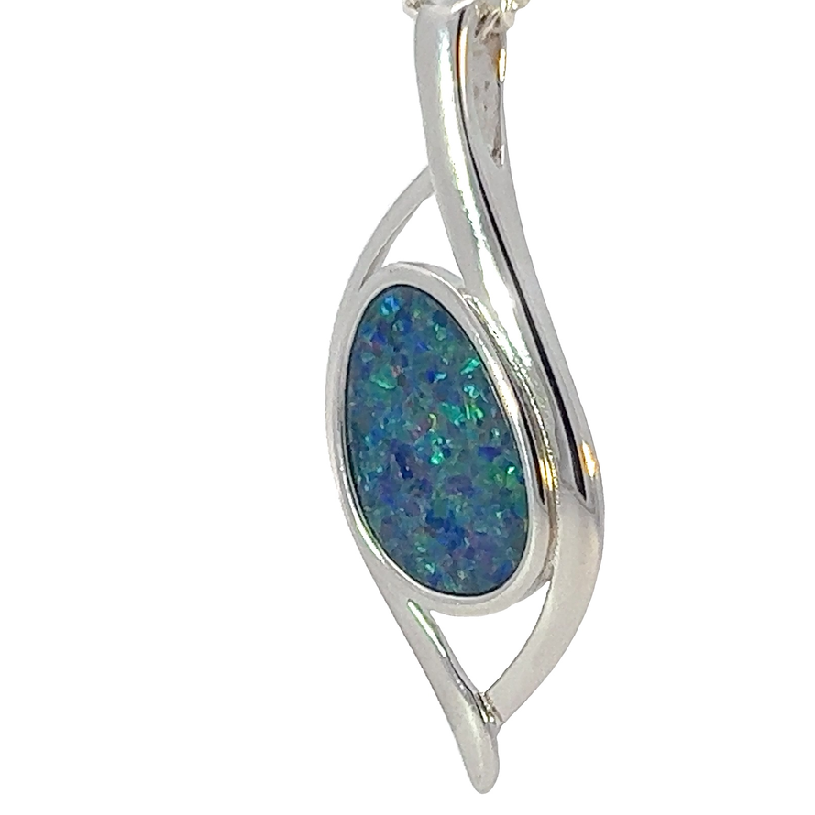 Sterling Silver Freeform Opal doublet 2.24g pendant - Masterpiece Jewellery Opal & Gems Sydney Australia | Online Shop