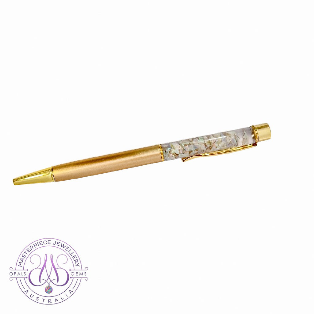 Ballpoint pen with Opal pieces tube - Masterpiece Jewellery Opal & Gems Sydney Australia | Online Shop