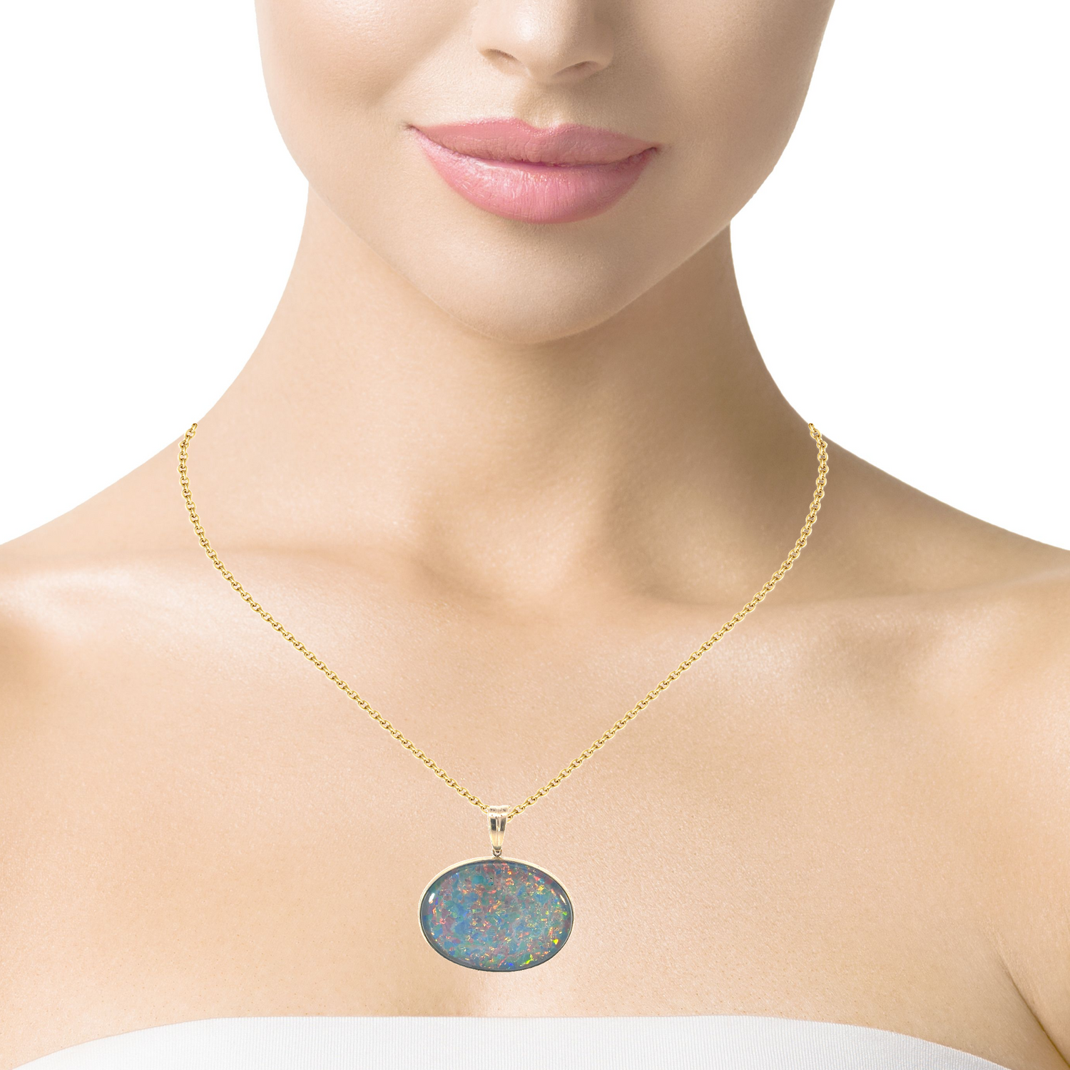 9kt Yellow Gold bezel set Opal triplet 40x30mm - Masterpiece Jewellery Opal & Gems Sydney Australia | Online Shop