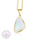 18kt Yellow Gold triangle shape White opal 3.01ct pendant - Masterpiece Jewellery Opal & Gems Sydney Australia | Online Shop