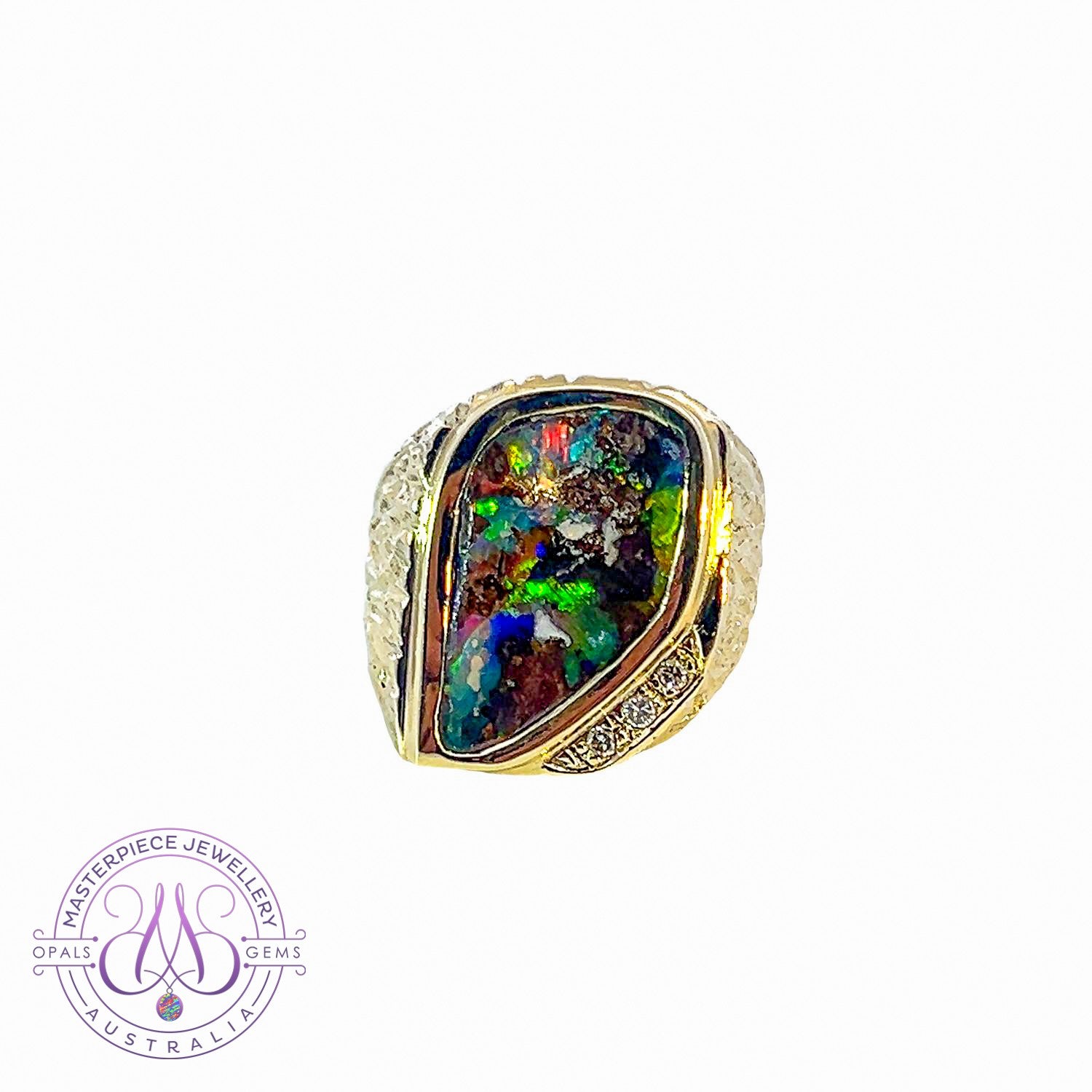 Size 6 1/4 Onyx Opal Inlay Sterling Ring Navajo Artisan Robert Vandever  Special Buy Final Sale NAR-09569 - Four Corners USA Online